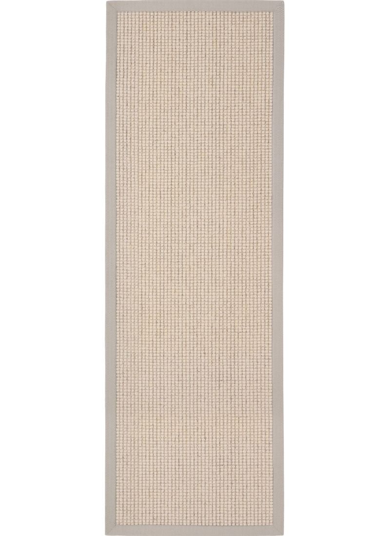 Rackhams Grey Sisal & Wool Rug – Flat-Weave - 67X200 Cm
