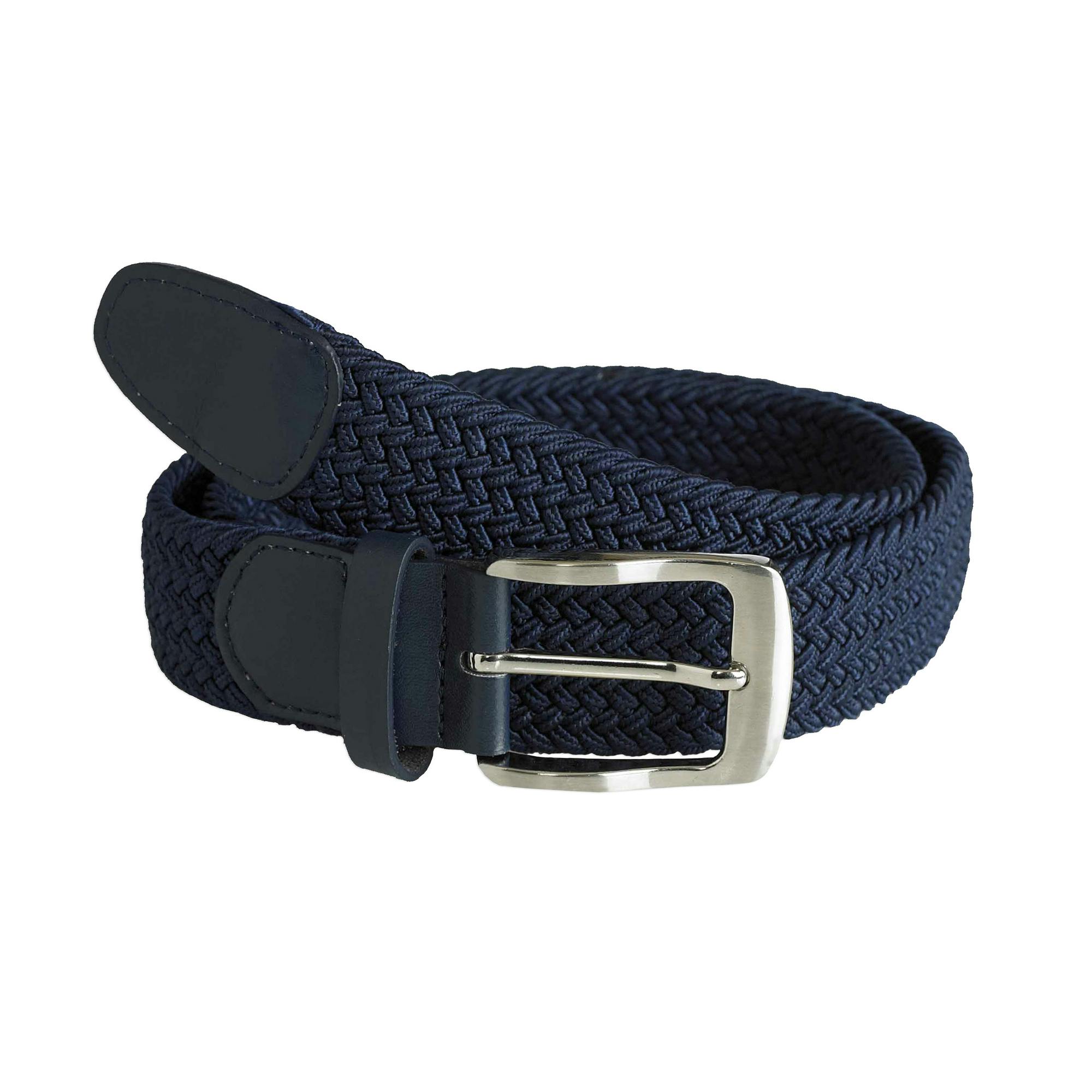 Duke D555 Dani Braided Stretch Belt - Navy - 3XL - Navy - 80% Polyester/10% Faux Leather/10% Metal