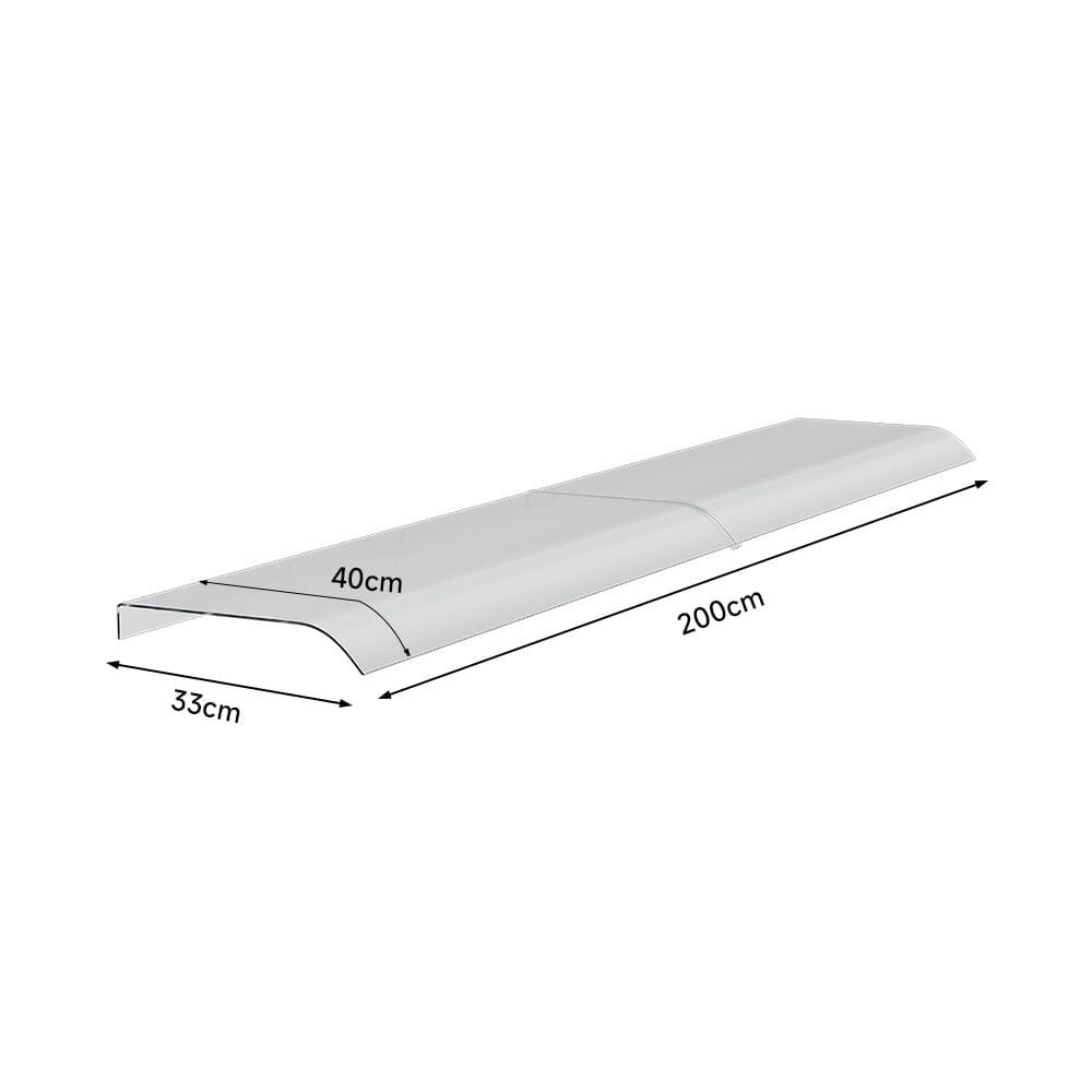 Rackhams 1M / 1.2M / 1.6M / 2M Frosted Awning Canopy For Window And Door - 200 Cm