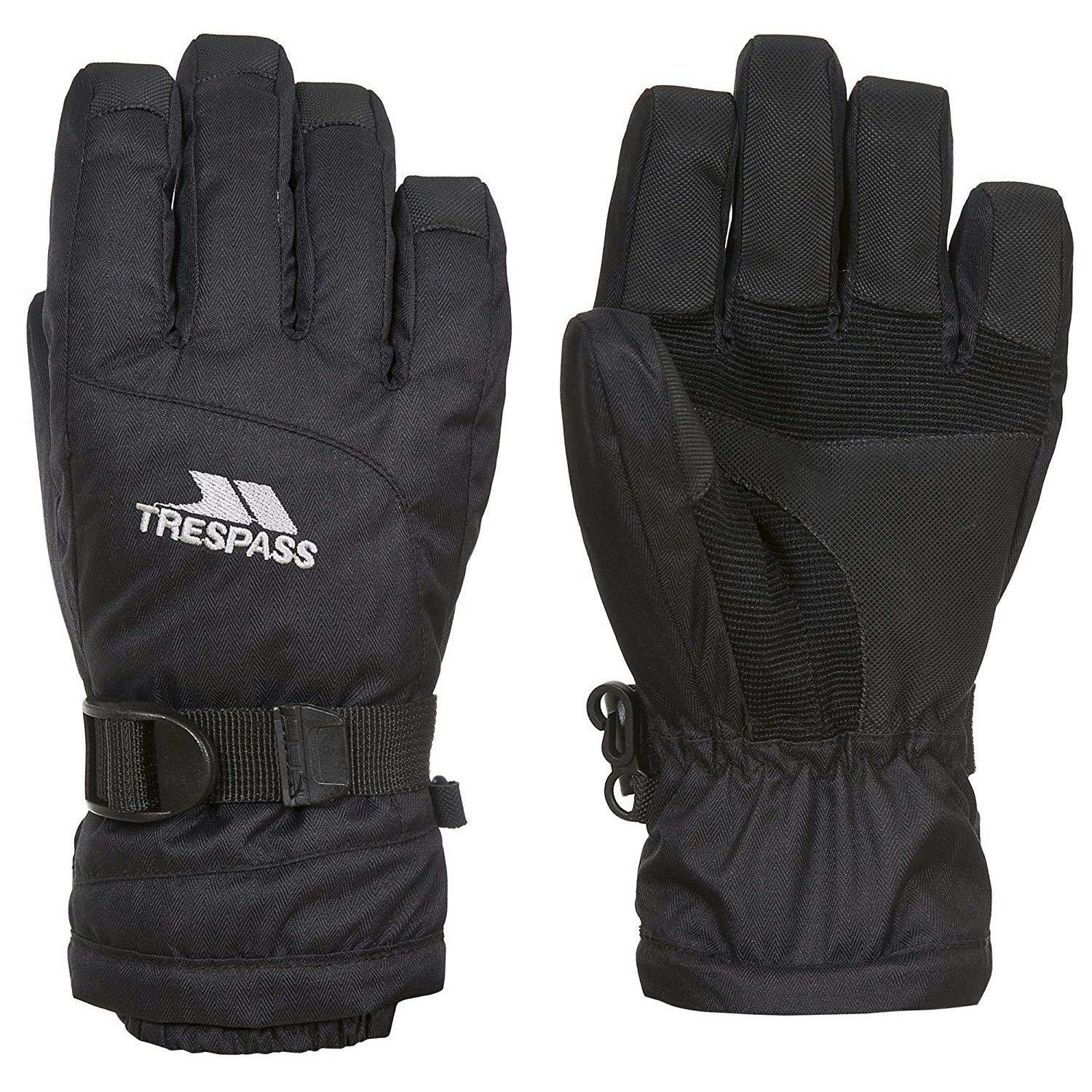 Trespass Black Childrens/Kids Simms Waterproof Gloves - 5/7 Years - 75% Polyester/25% Polyurethane