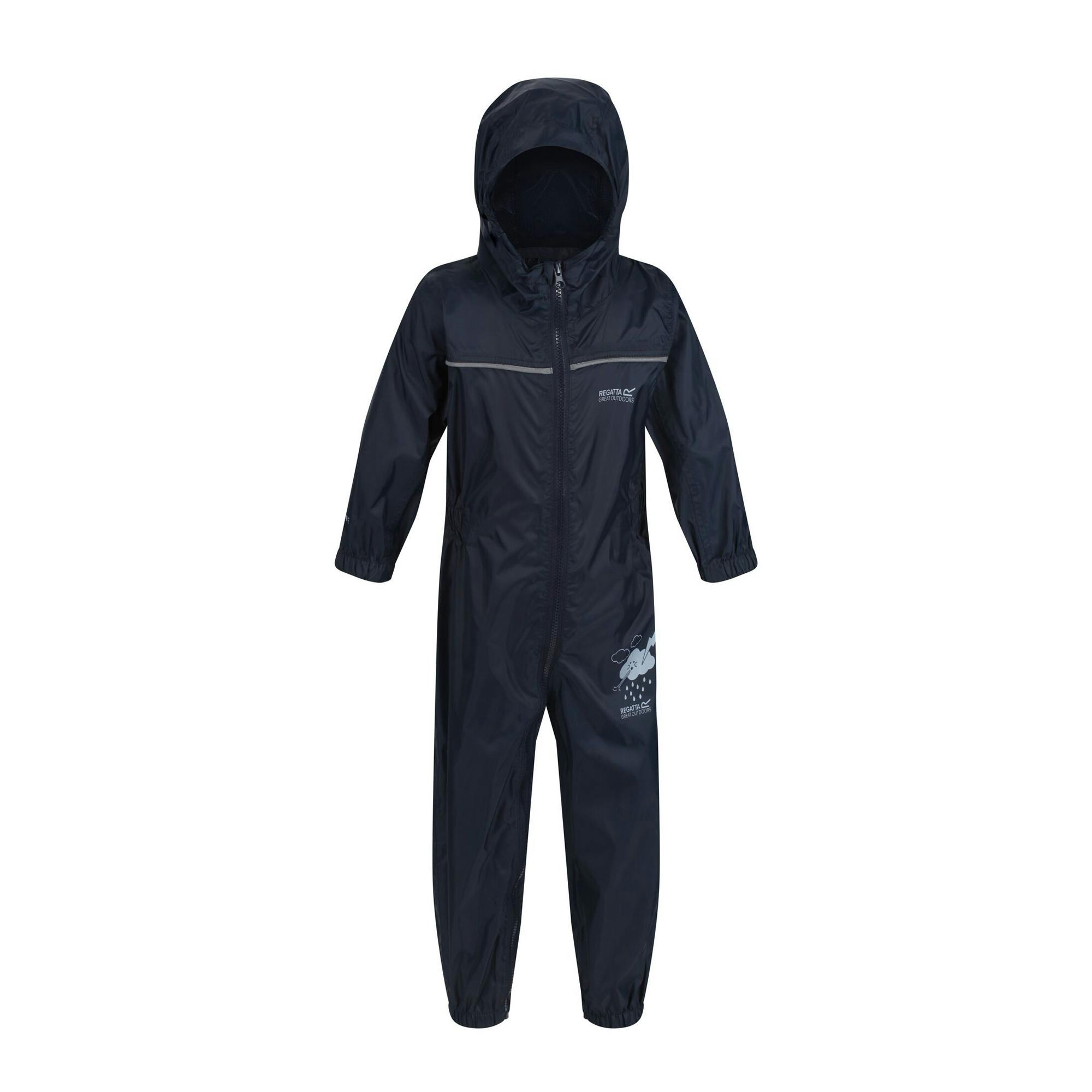 Regatta Great Outdoors Childrens Toddlers Puddle Iv Waterproof Rainsuit - Navy - 18-24M - Navy - 100% Polyamide