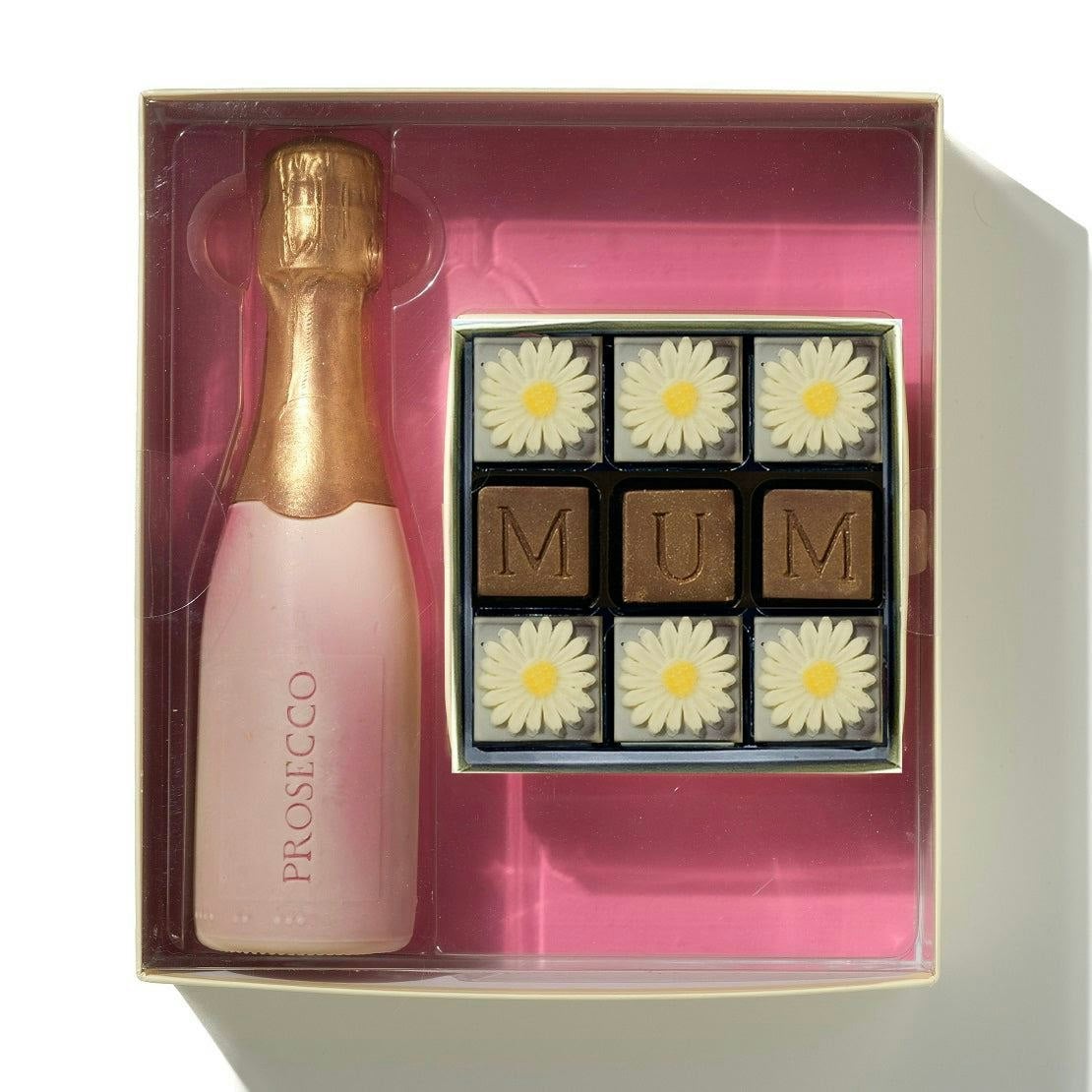 Choc On Choc White/Dark Chocolate Prosecco & Mum Gift Box