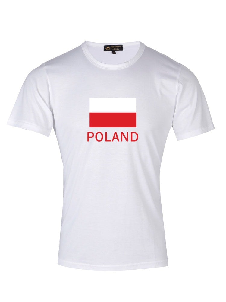The Cotton London White Country Flag Graphic Tee - Poland - M