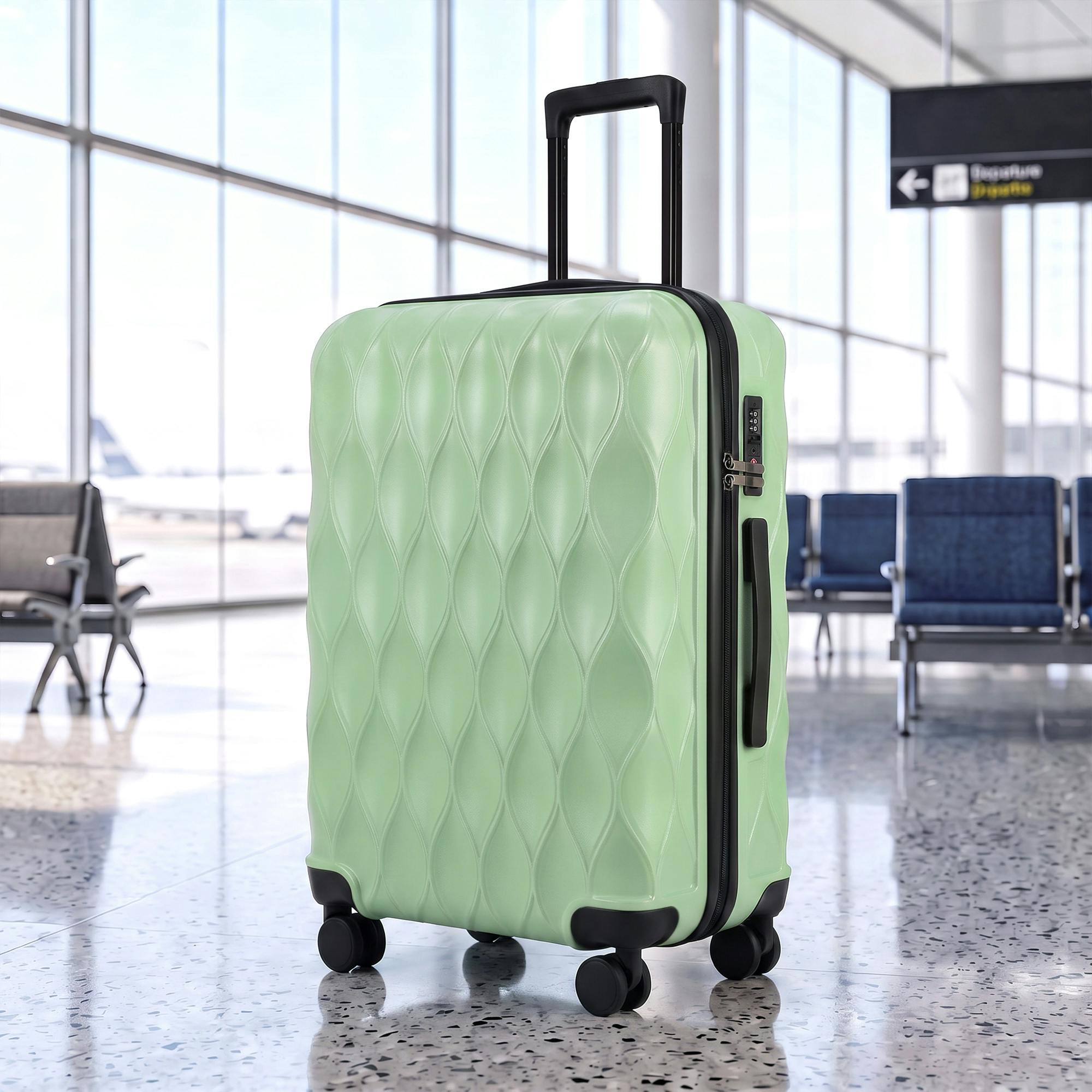 Homcom Green 65Cm 64L Suitcase, Hard Shell Carry On Luggage With Tsa Lock, - Hard Shell Suitcase