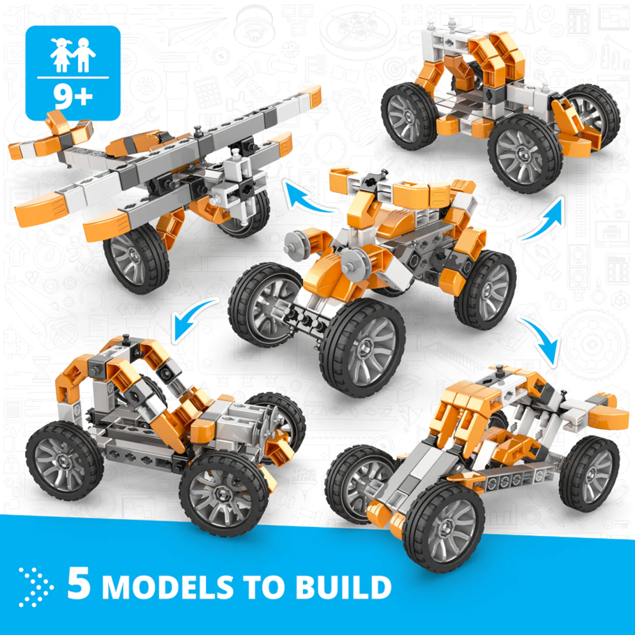 Engino Unisex Orange Inventor Mechanics Quad Bike W 5 Models In - Image 5