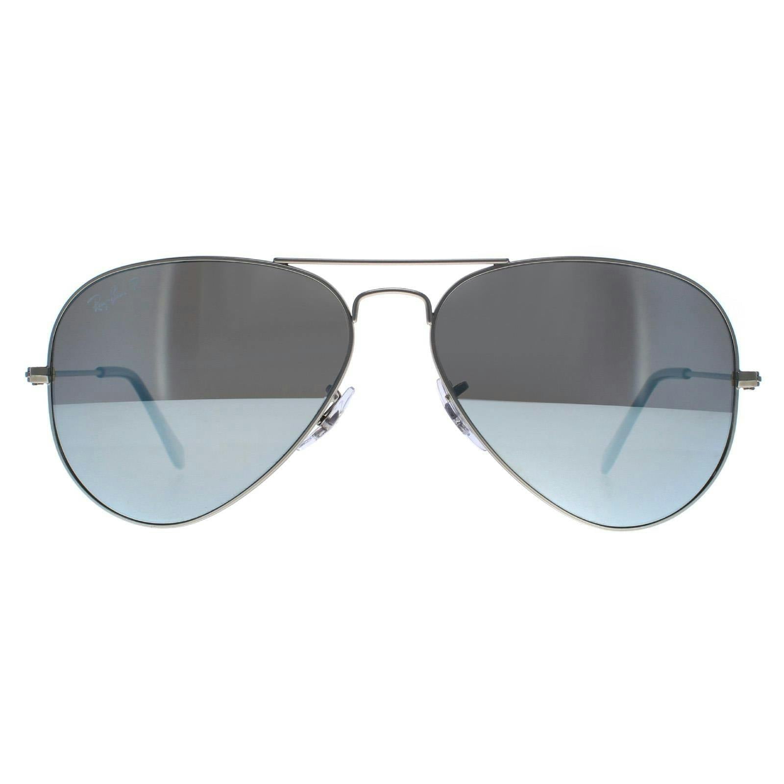 Ray - Ban Unisex Grey Ray - Ban Rb3025 Aviator 019/W3 Sunglasses Metal Silver Pilot Polarized - Image 13