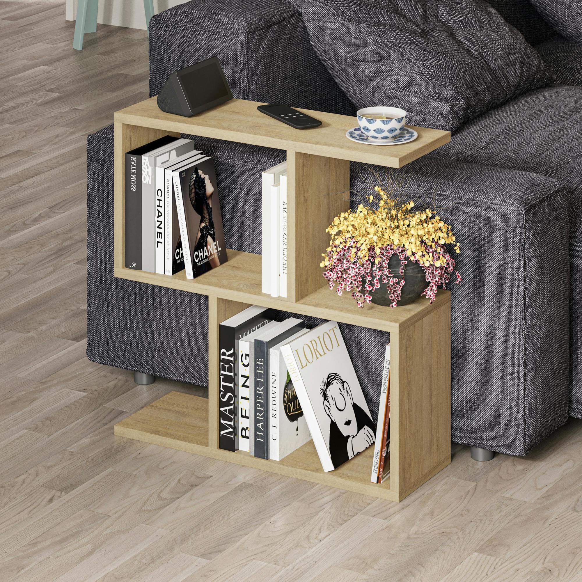 Rackhams Homemania Modern Side End Coffee Table Side End Multipurpose H 60Cm 5 Tier - Oak