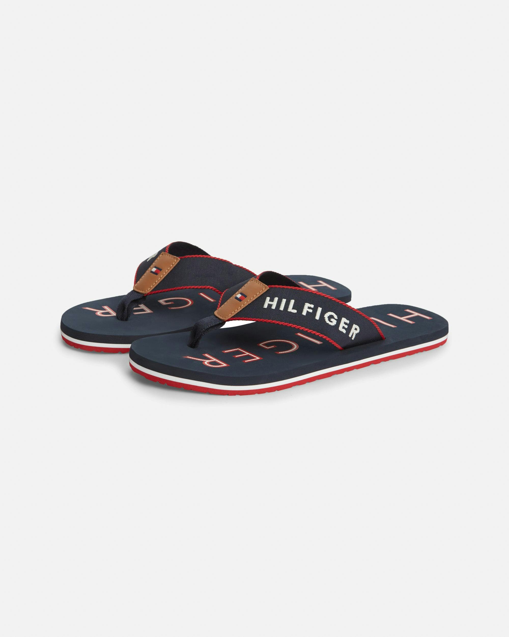 Tommy Hilfiger Men's Dark Sporty Hilfiger Beach Sandals - Desert Sky - Desert Sky - Uk9 Eu43 Us10