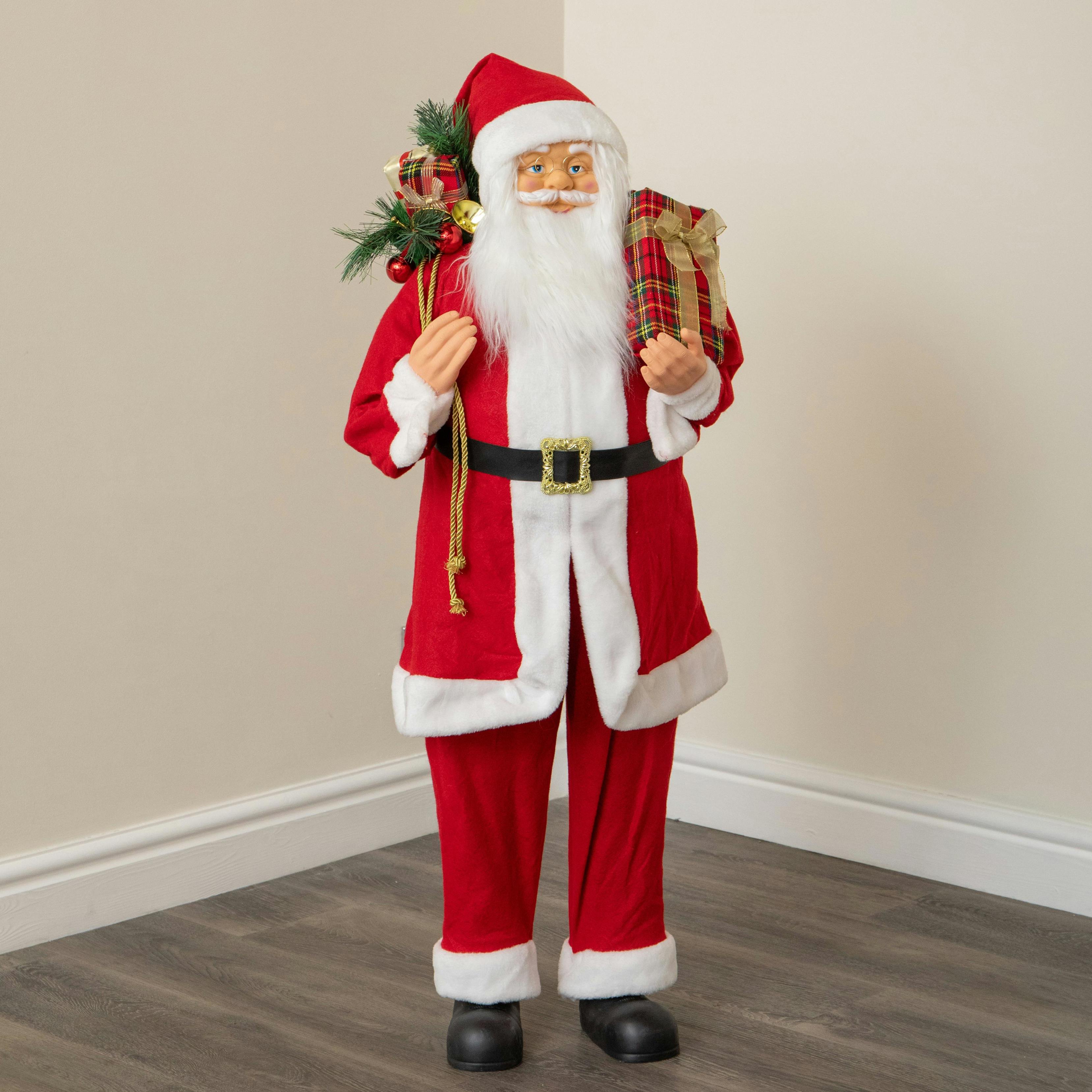 Samuel Alexander 1.1 M Standing Santa Christmas Decoration - Red - Image 4