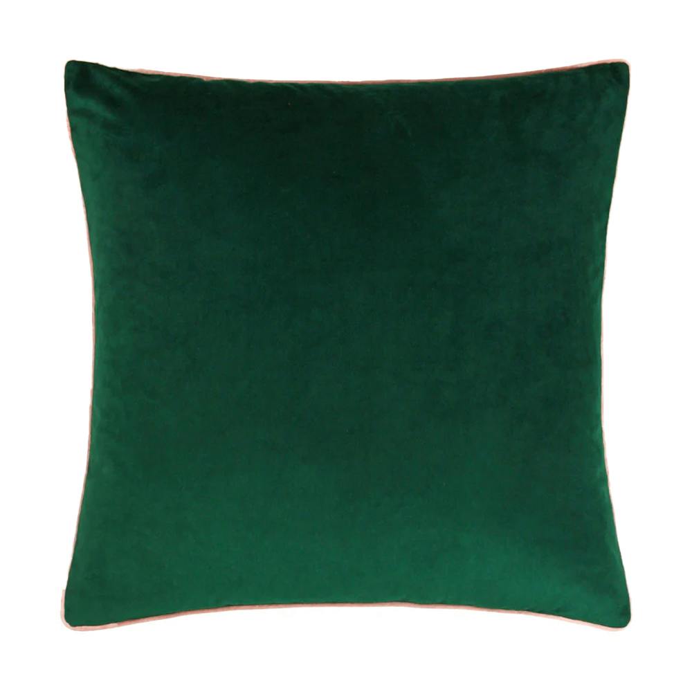Rackhams Meridian Velvet Cushion Cover - Emerald/Blush - 45Cm X 45Cm - Emerald/Blush - 100% Polyester
