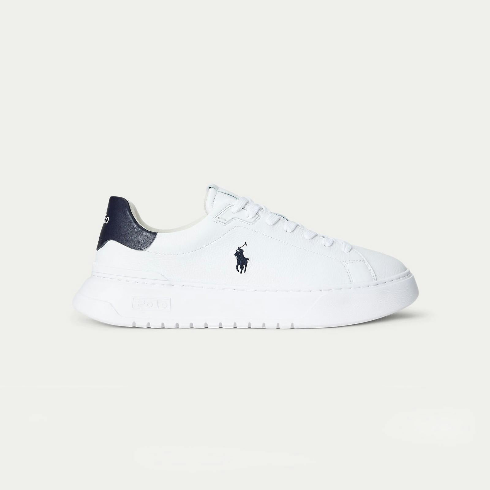 Polo Ralph Lauren White Rlite Court Casual Trainers In - Uk 7