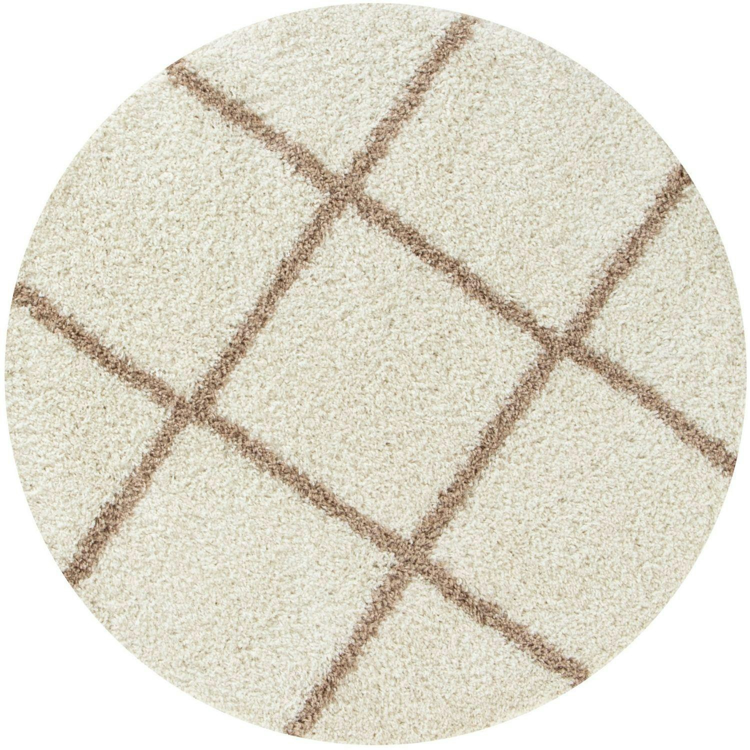Rackhams Ivory Moroccan Shaggy Rug | 530 - Ø 120 Cm