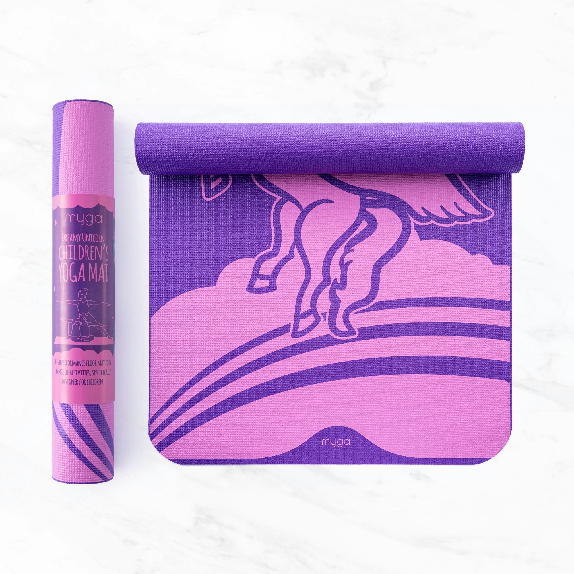 Myga Boys Kid's Silk Printed Yoga Mat - Unicorn