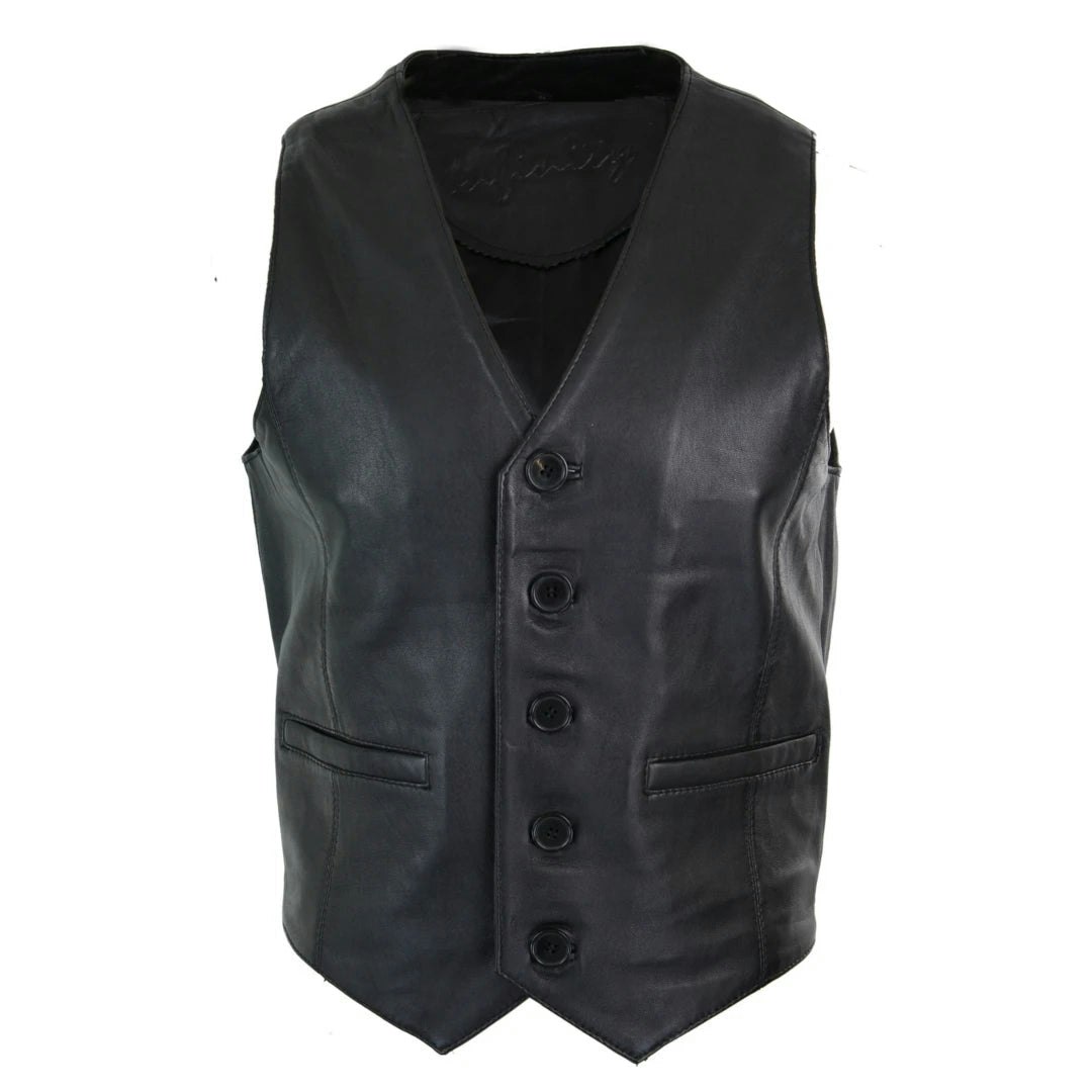 Infinity Leather Men's Black Leather Company Leather Gilet Waistcoat Classic Camel - 5XL