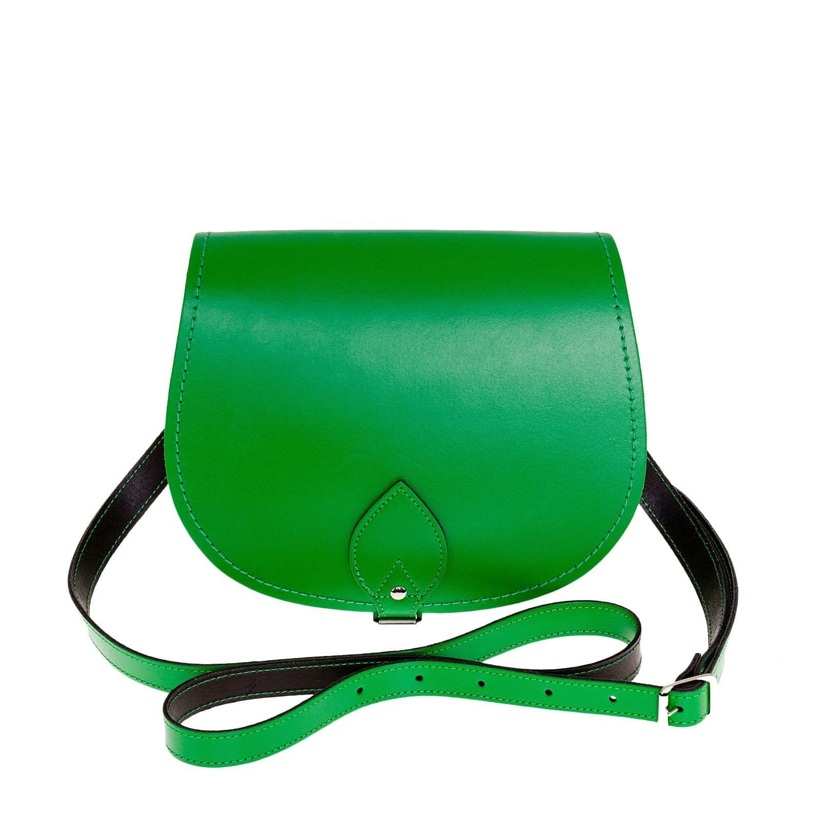 Zatchels Green Handmade Leather Saddle Bag - Large