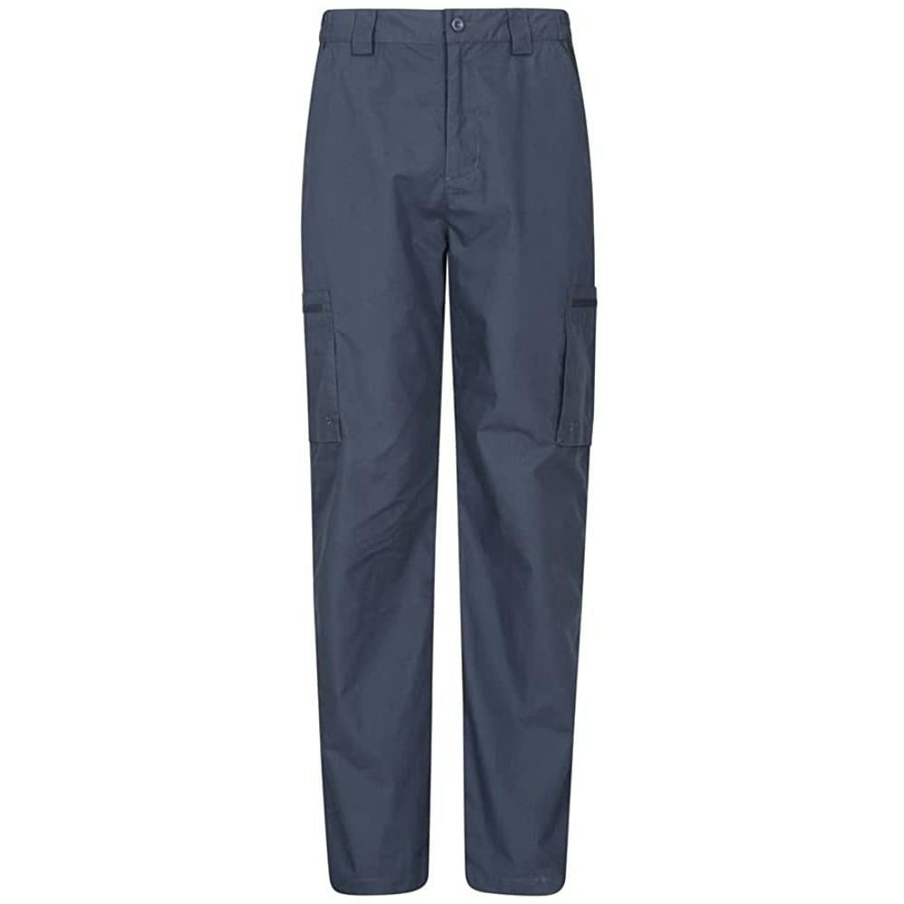 Mountain Warehouse Men's Blue Trek Ii Cargo Trousers - 42R - 65% Polyester/35% Cotton