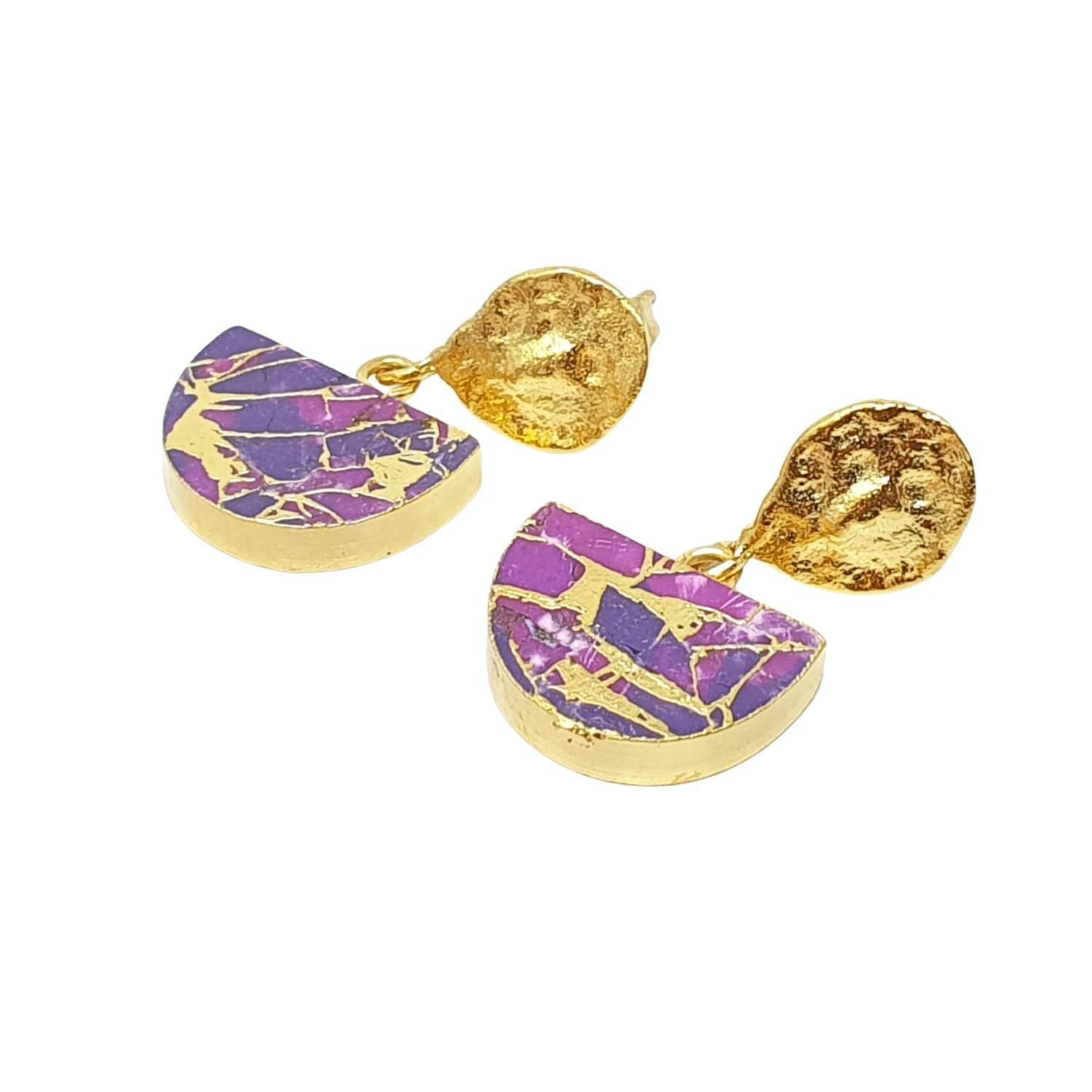 Harfi Amethyst February Birthstone Statement Earrings