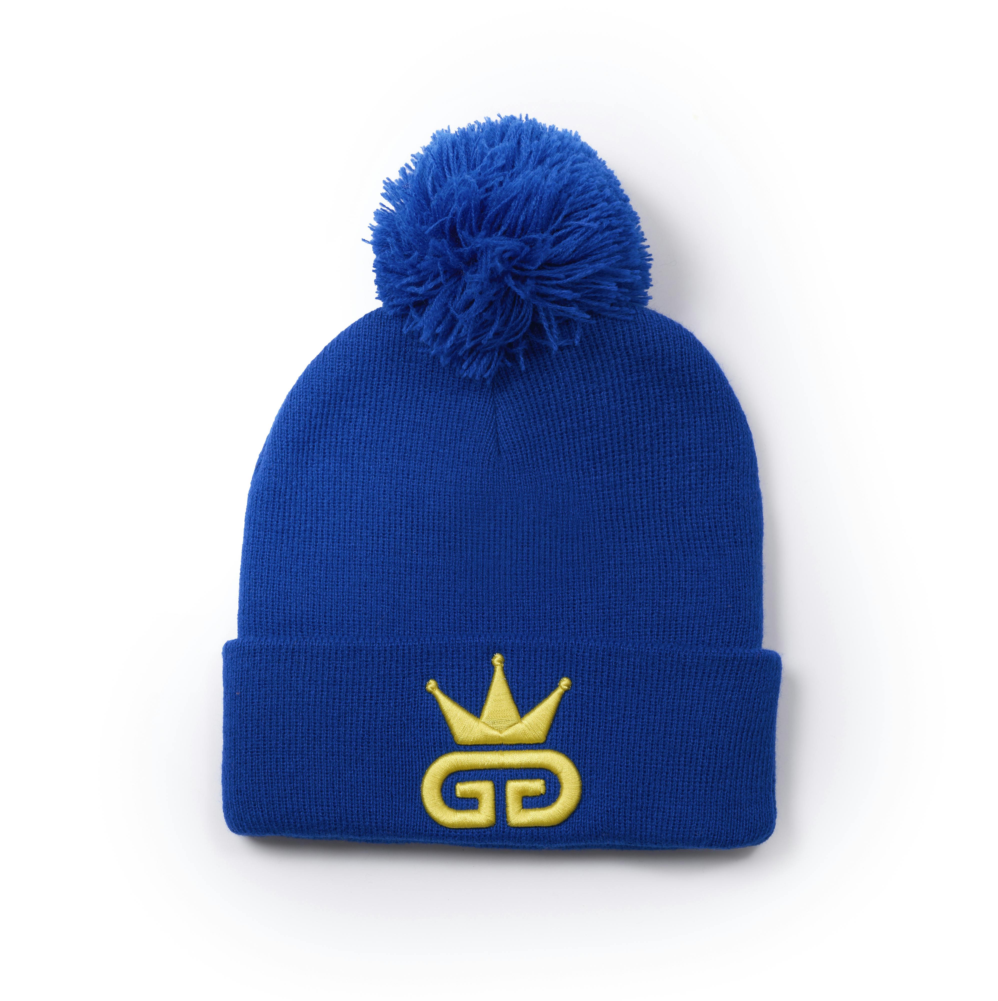 God Given Talent Yellow/Blue Ggt Logo Egyptian Bobble Woolly Hat - Ggtwh00002