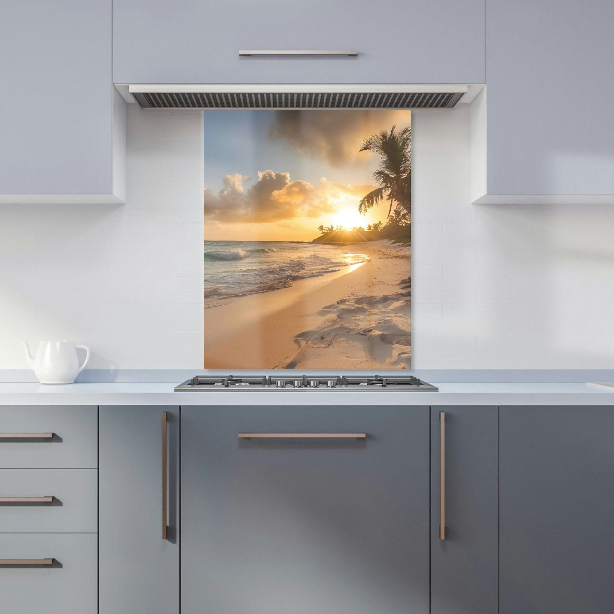 Warren Reed Light/Golden - Designer Sunrise In Paradise Kitchen Splashback - W600mm X H750mm