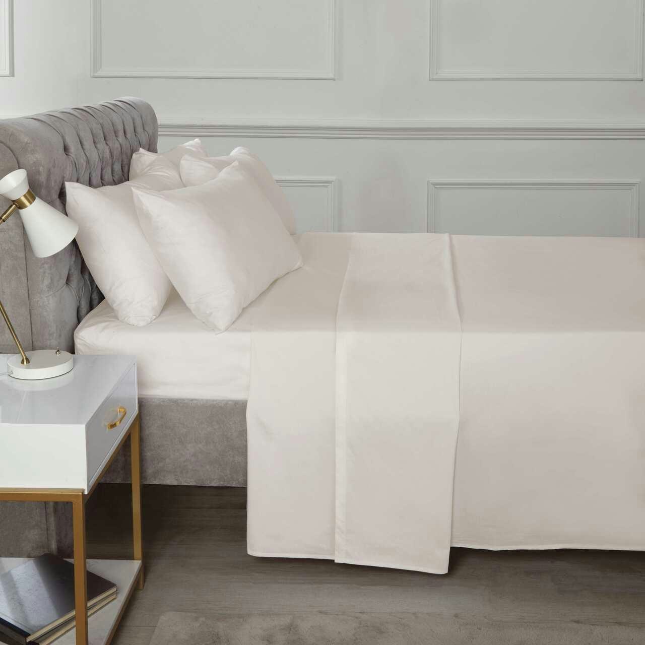 Rackhams Cream Percale 10" Deep Fitted Sheet 180 Thread Count - King