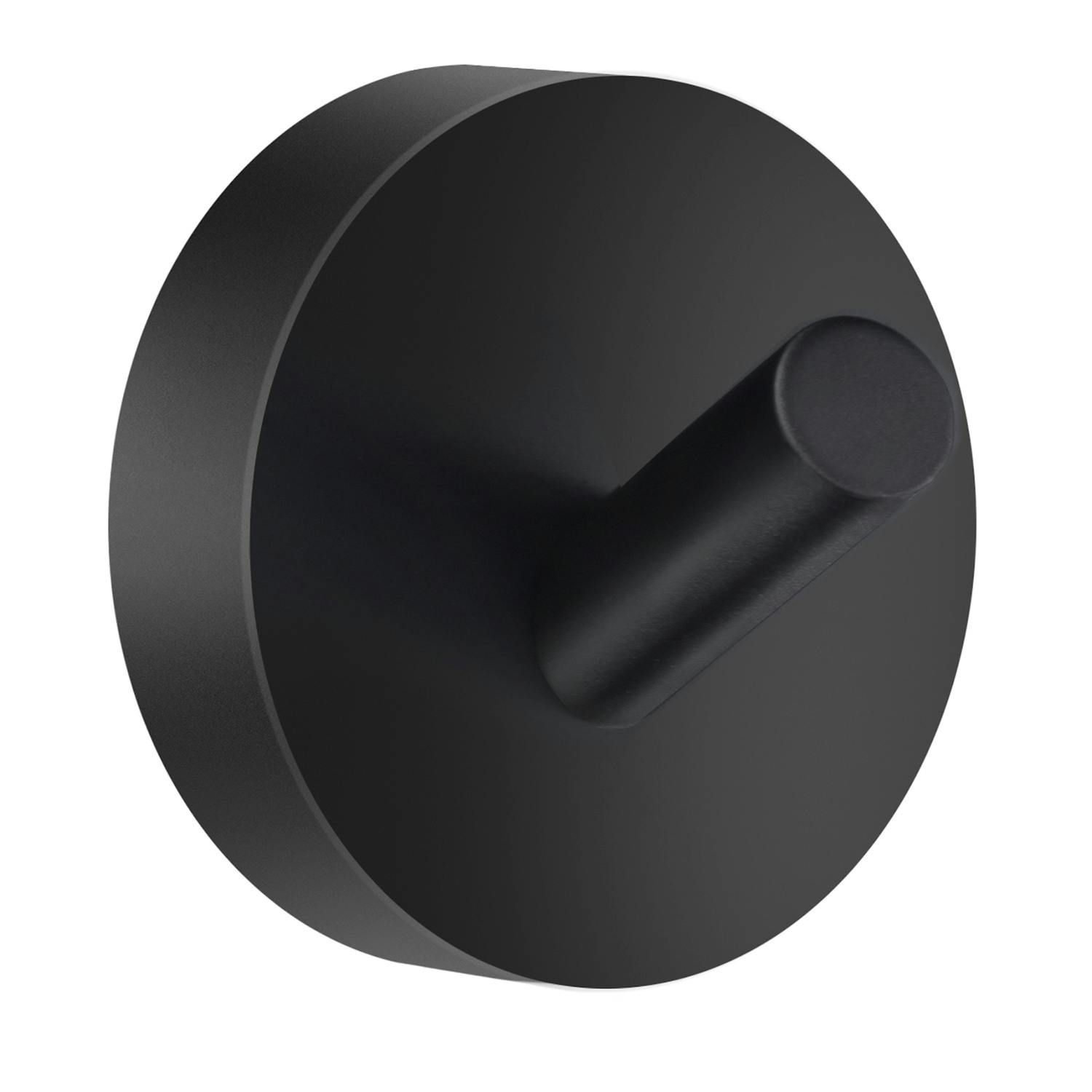 Smedbo Black Single Matt Towel Hook (48Mm) Wall Mounted Bathroom Storage Round Robe Hooks Clothes Hanger Coat Peg