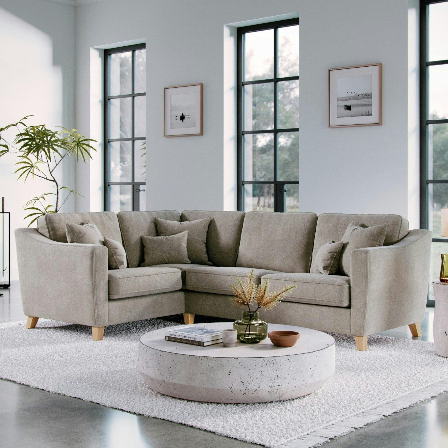 Rackhams The Elton Right Hand Corner Sofa - Stone