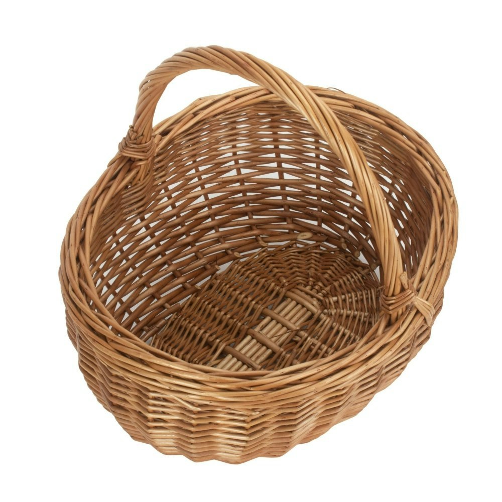 Red Hamper Red/Brown Hamper Small Deluxe Double Steamed Wicker Shopping Basket