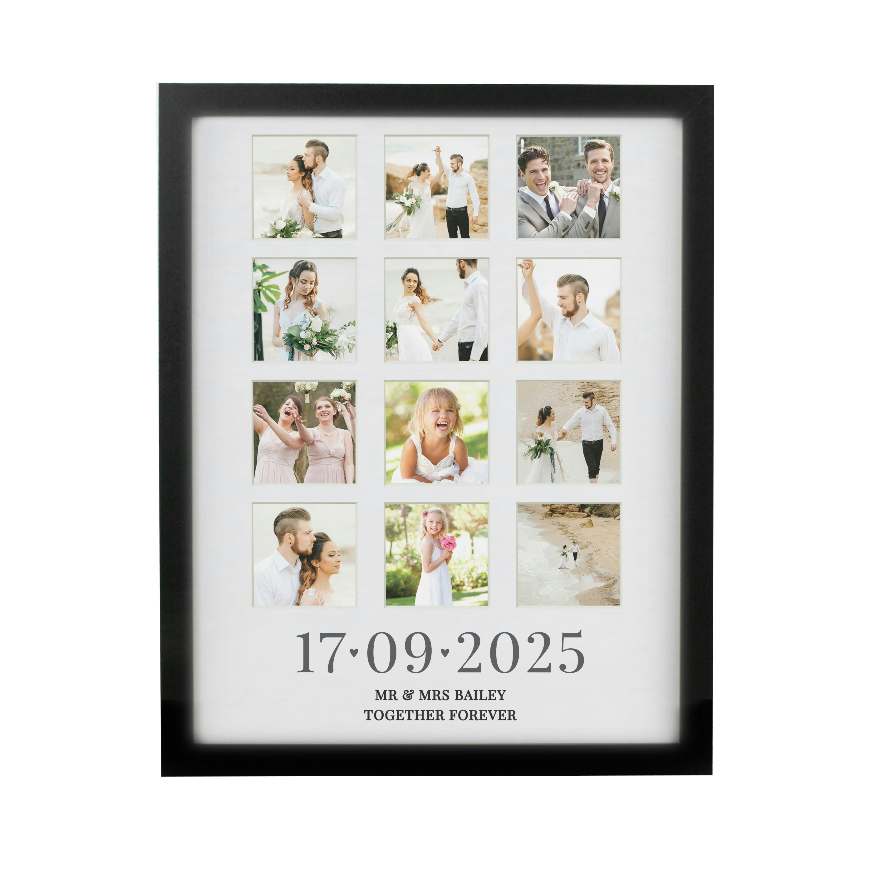 Rackhams Black Personalised Special Date Multi Photo Frame