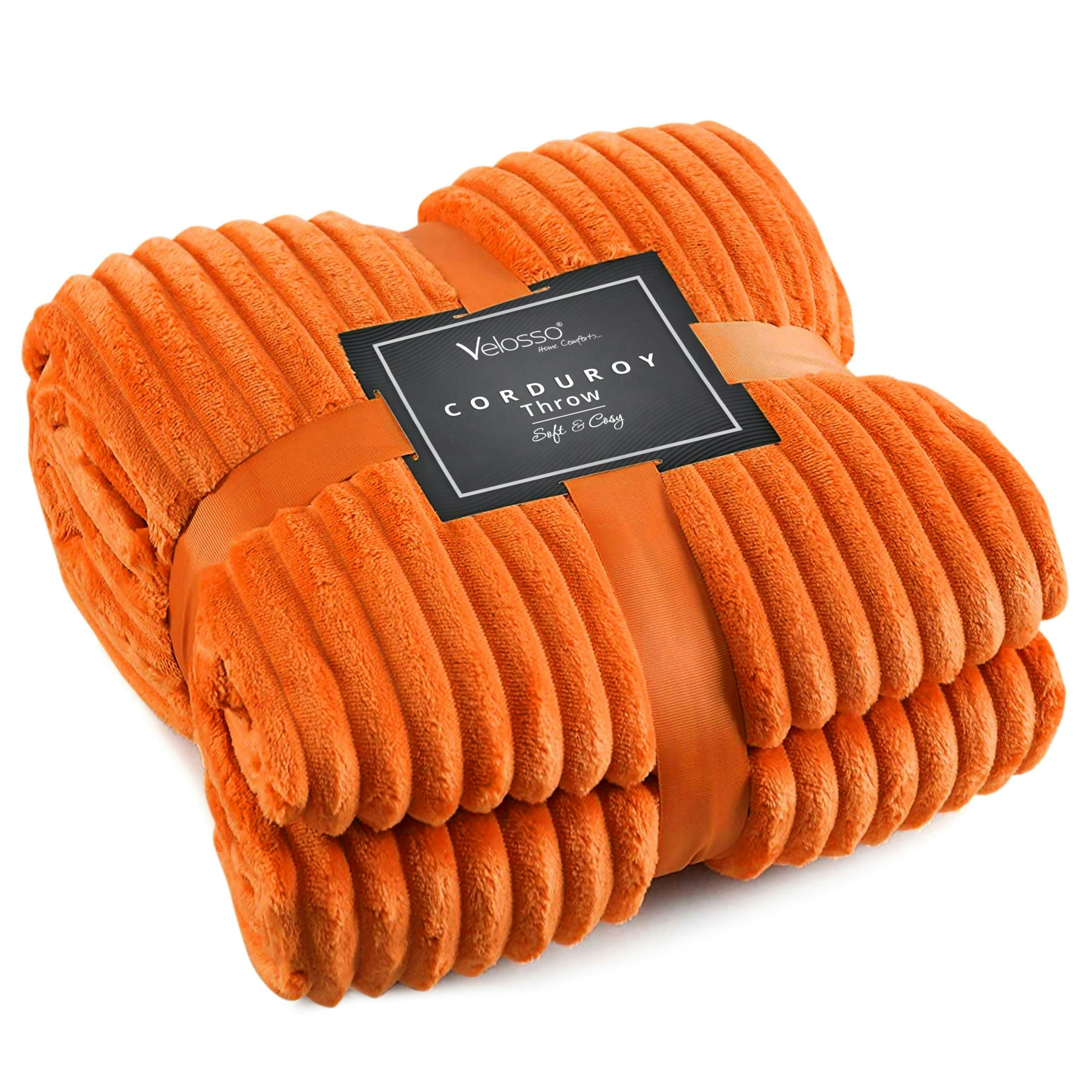 Rackhams Corduroy Plush Throw - 150Cm X 200Cm - Navy
