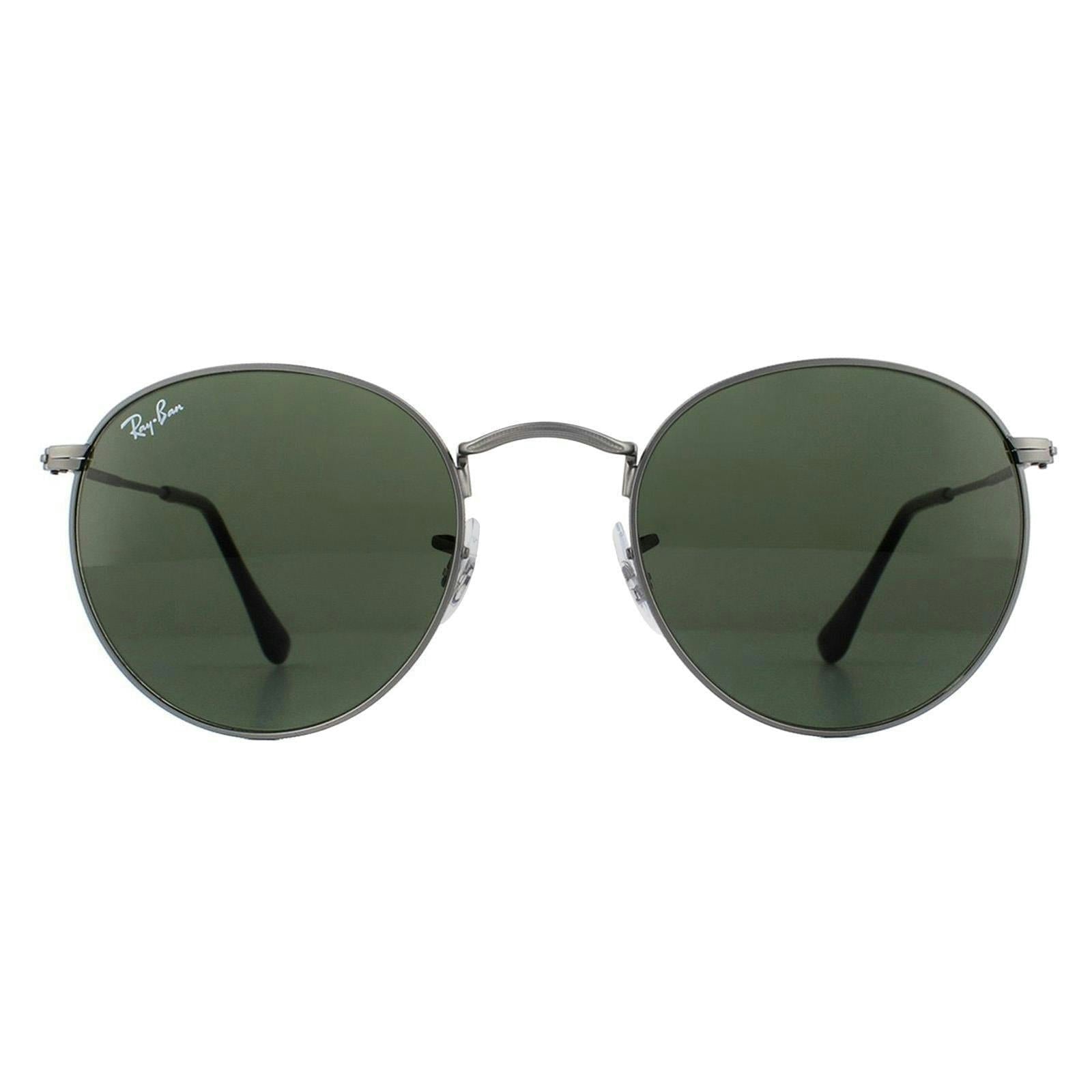Ray-Ban Green Sunglasses Round Metal 3447 Gunmetal 50 Size 029