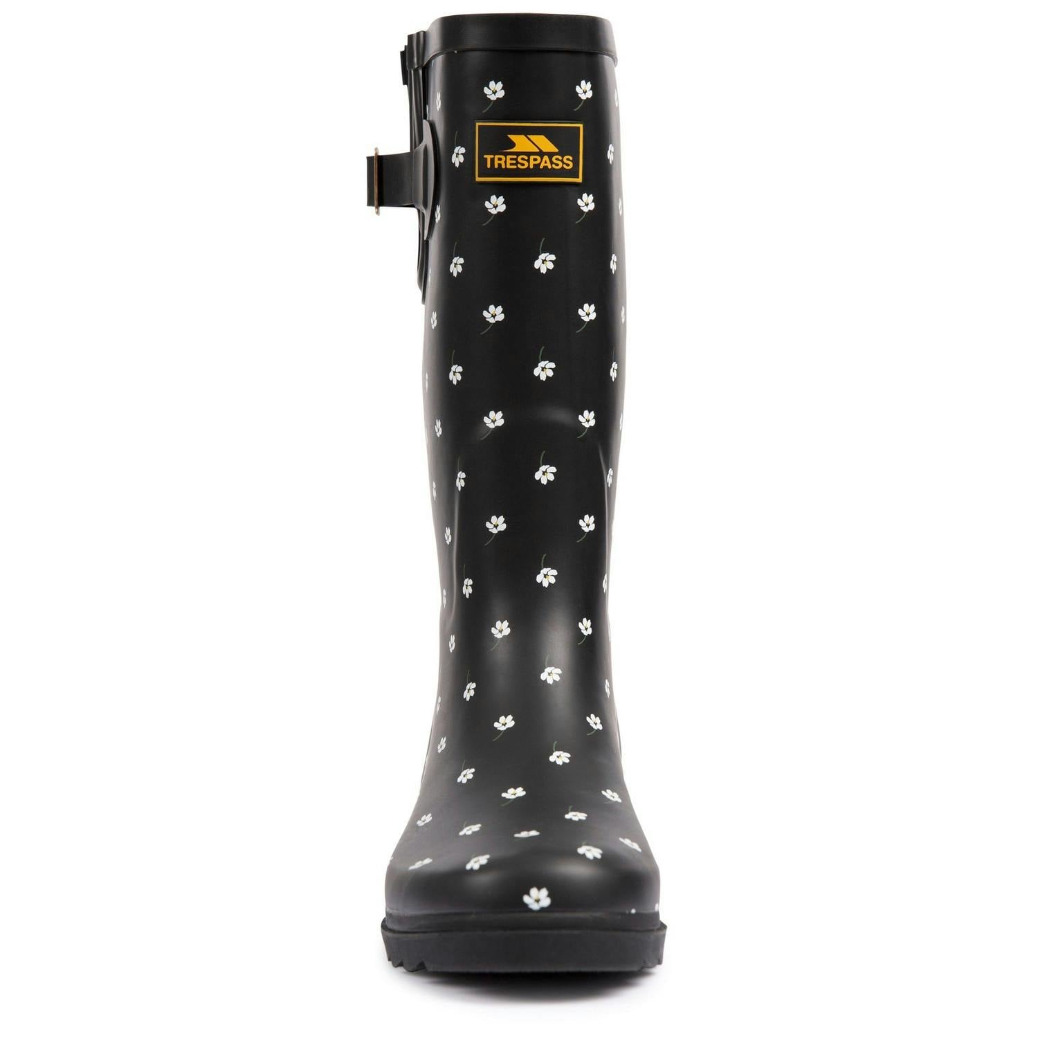 Trespass Women's Black Samira Floral Wellington Boots In | Size: 4 - Image 2