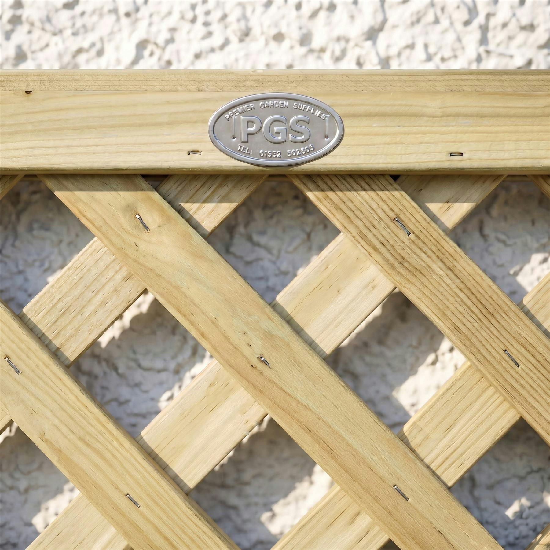 Urban Diamond Fence Panel Topper 6ft x 1.5ft Heavy-Duty Framed Trellis 3pk | 182.8cm x 46cm, Chunky Decorative Garden Lattice, Wall-Mount or Add Extra Height, Treated, Support for Plants & Vegetables - Image 2
