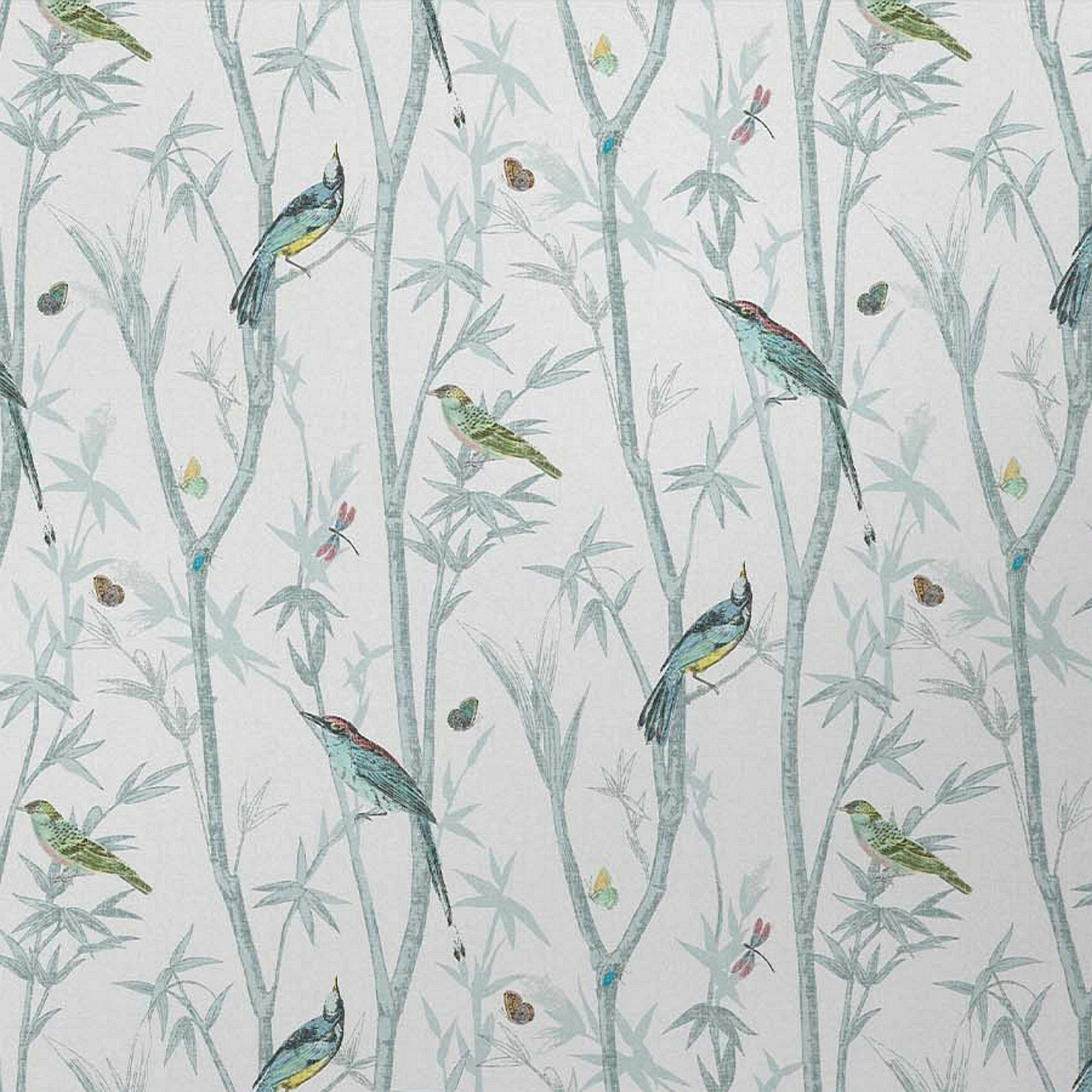 Next Blue Chinoiserie Bird Trail Wallpaper | Duck Egg