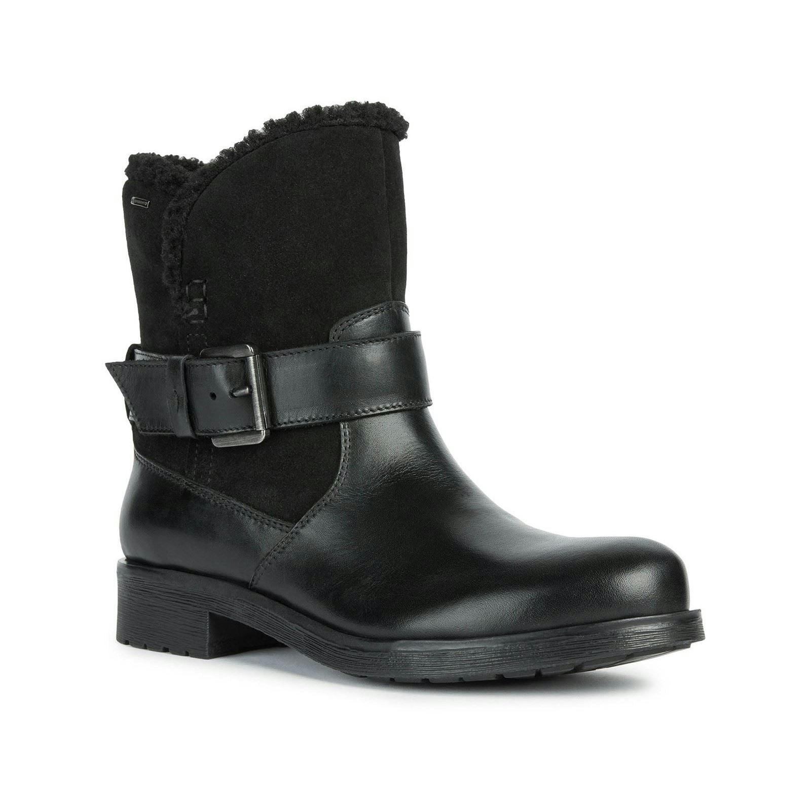 Geox Women's Black D Rawelle B Abx A Ankle Boots - Size 7.5