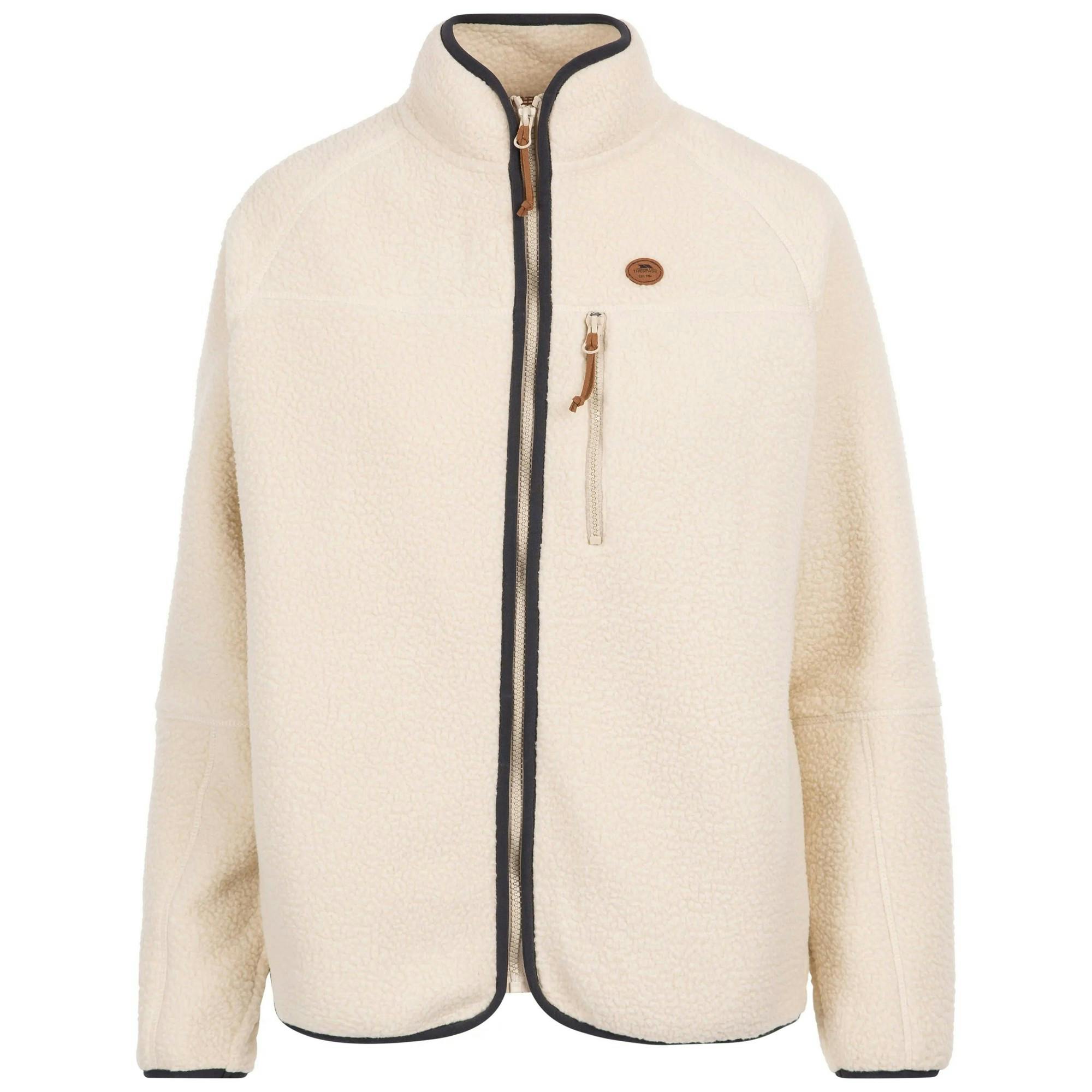 Trespass Women's Quake Leather Trim Fleece Jacket - Ghost - Xl - Ghost - 100% Polyester