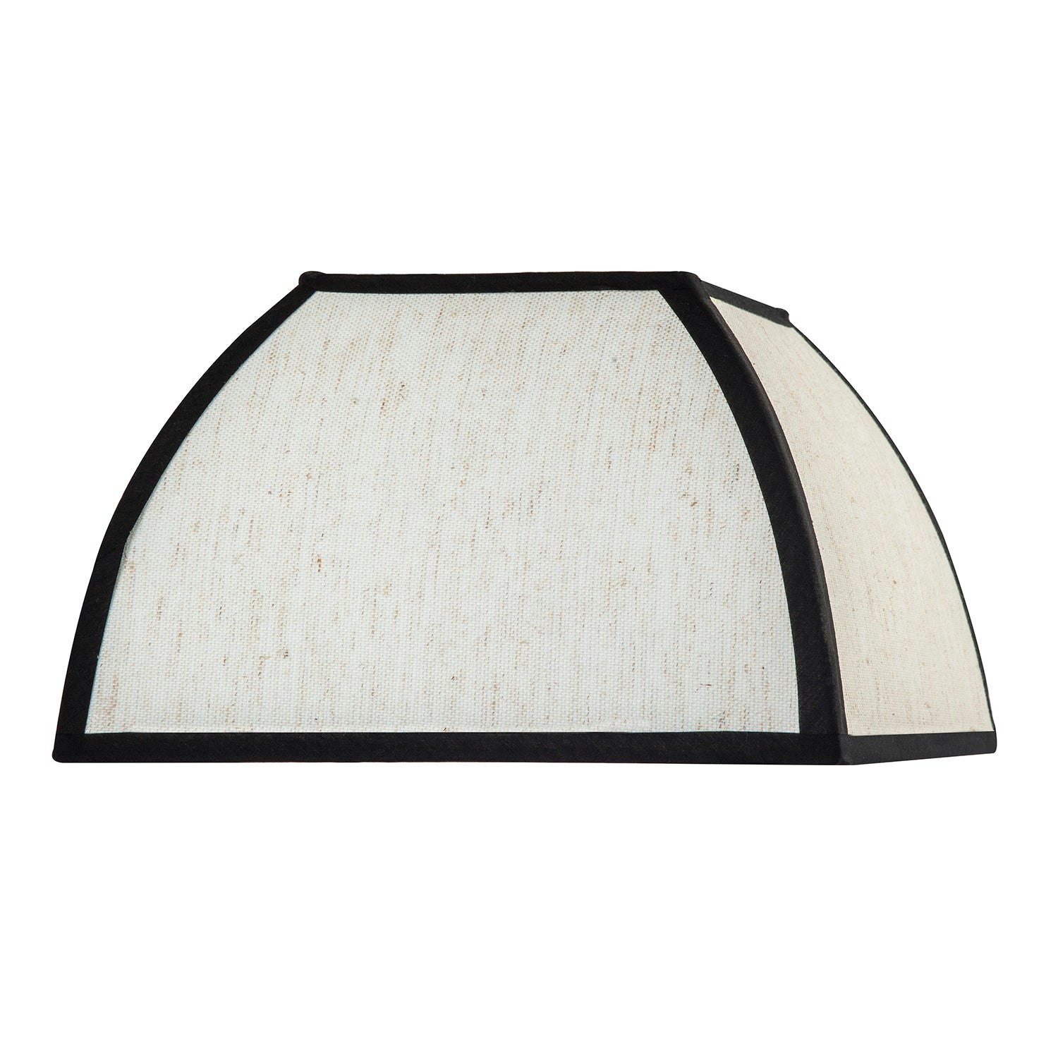 Happy Homewares Black Vintage Victorian Square Lamp Shade In Oatmeal Linen And Trim