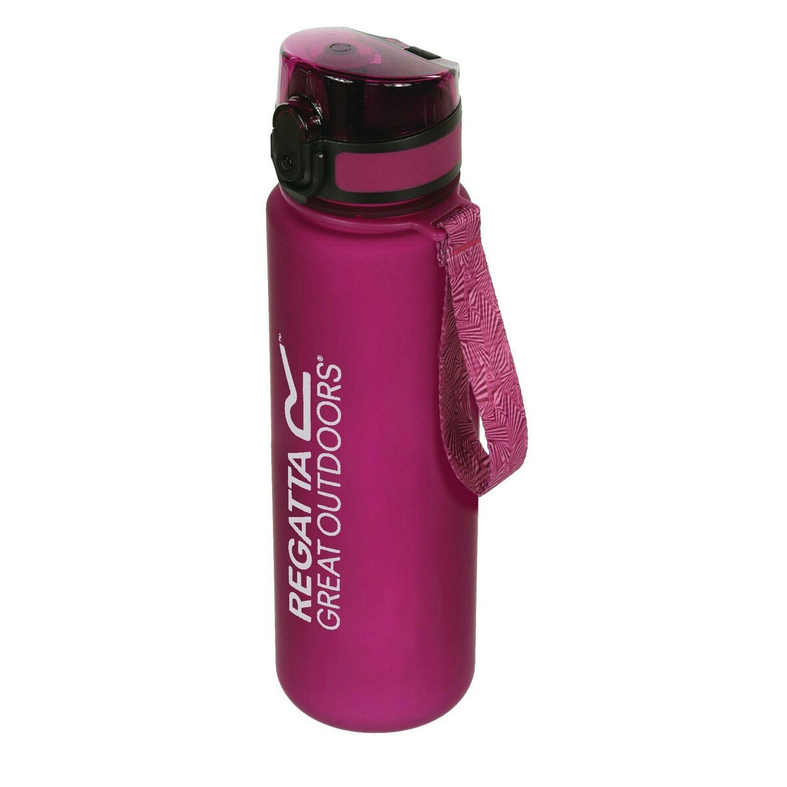 Rackhams Great Outdoors 0.6L Tritan Drinks Flip Flask - Azalia - One Size - Azalia - 80% Tritan Copolyester Plastic/10% Thermoplastic Elastomer/10% Polycarbonate