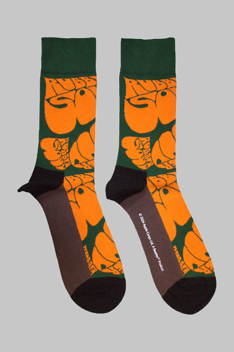 Paradiso Clothing Unisex Green The Beatles Rubber Soul Text Repeat Ankle Socks
