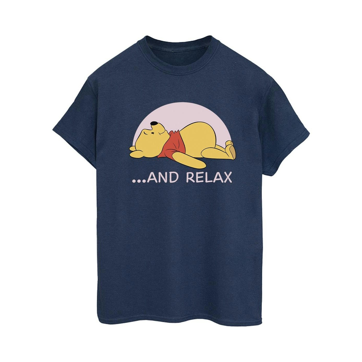 Disney Women's Blue / Winnie The Pooh Relax Cotton Boyfriend T-Shirt - Navy - Navy - 3XL