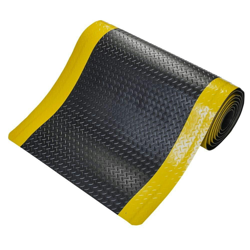 Rackhams Black/Yellow Anti Fatigue Mat - Commercial & Industrial Use - 15Mm - 90Cm X 18.3M Roll