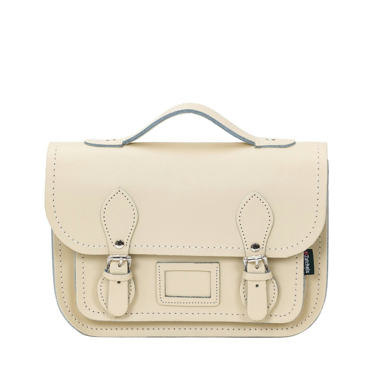 Zatchels Cream Leather Midi Satchel - Pastel