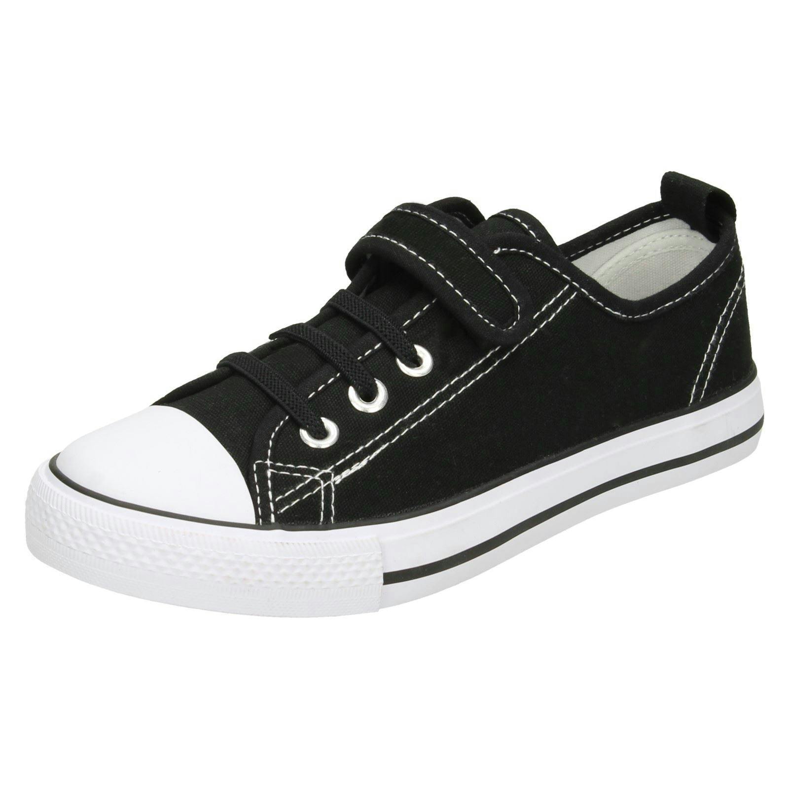 Spot On Girls Black Flat Casual Pumps - Uk 11 Child