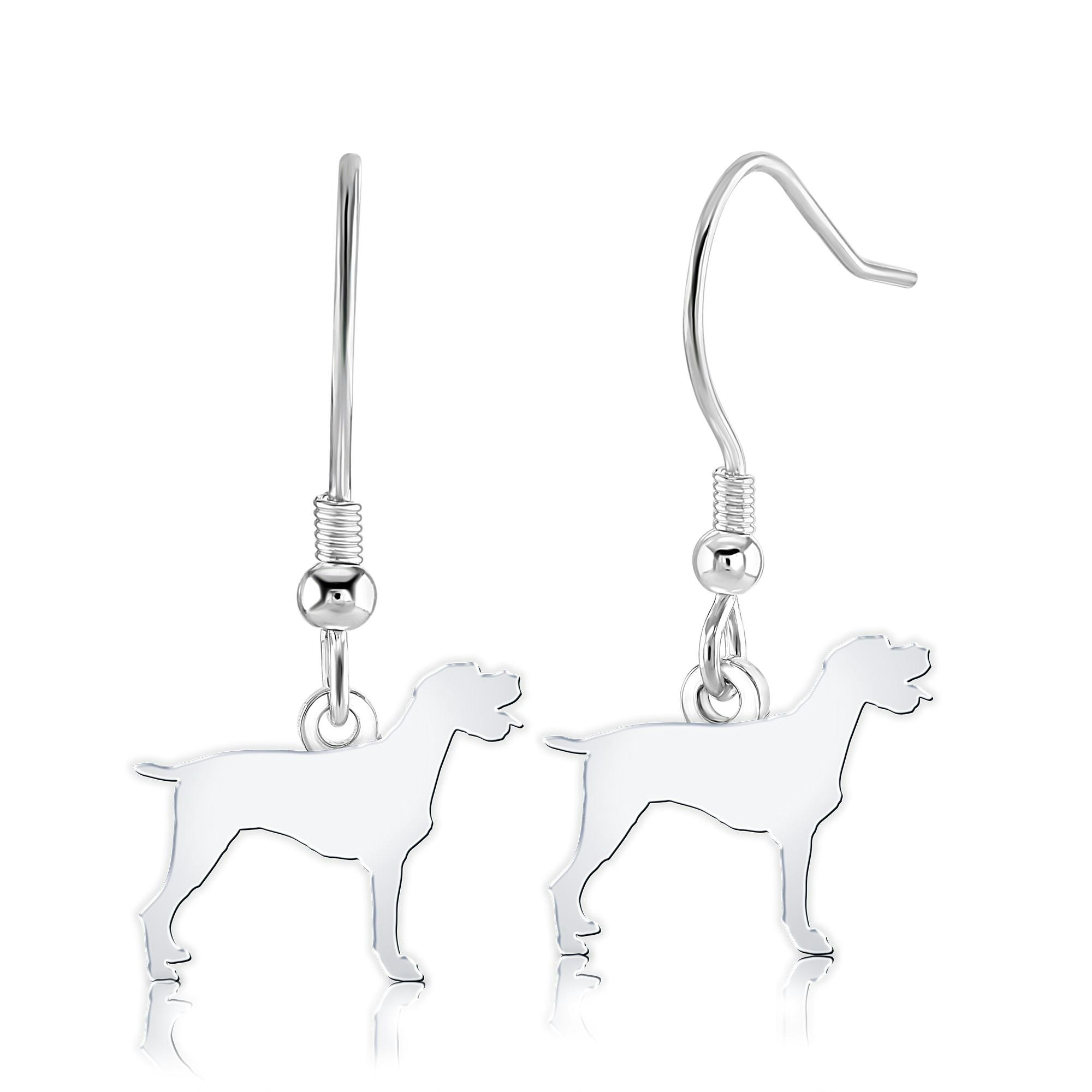 Mylee London Silver German Longhaired Pointer Silhouette Earrings - Yes - Hook