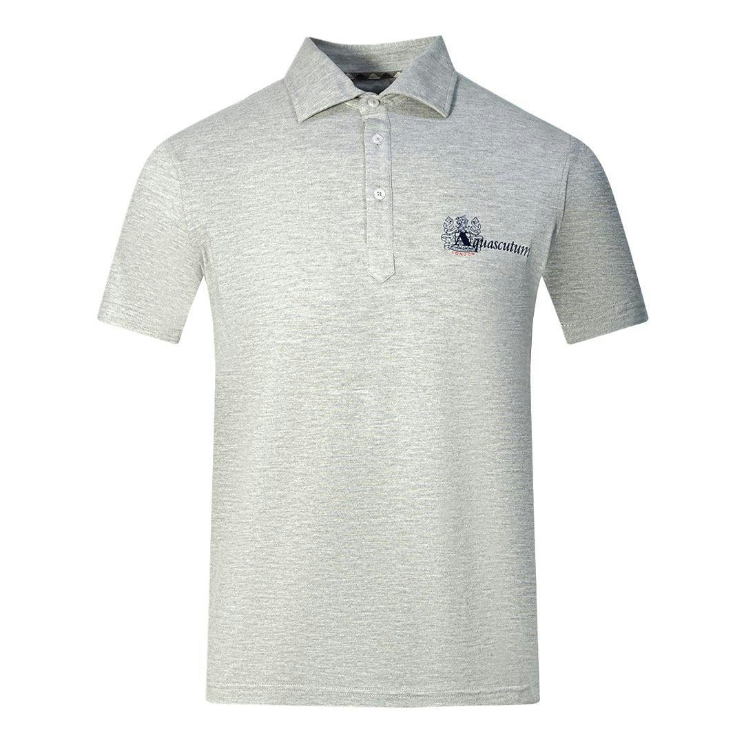 Aquascutum Unisex Grey/Black Adult Aldis London Logo Polo Shirt - S