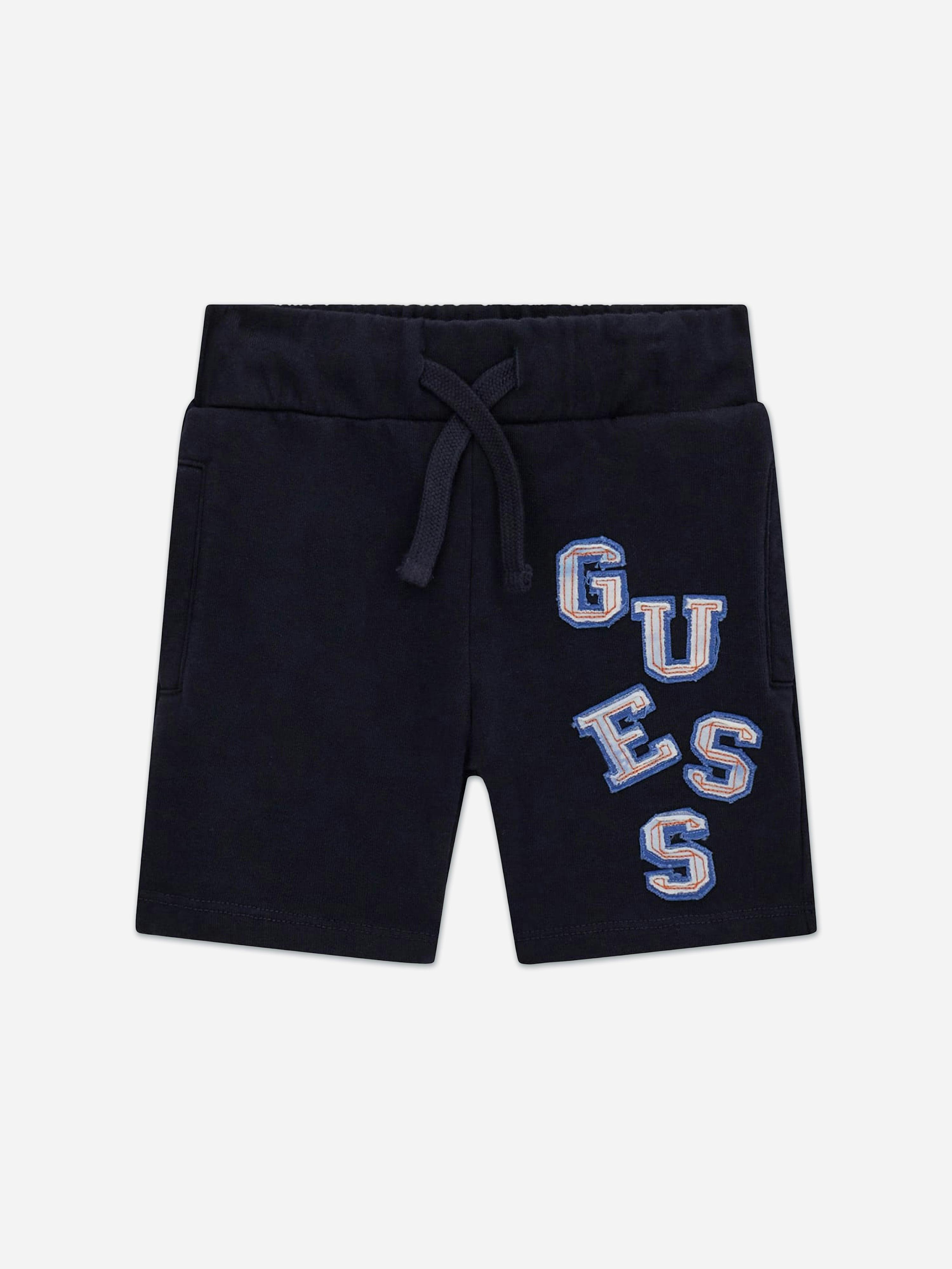 Guess Boys Blue Logo Bermuda Shorts In Navy - 6 Yrs