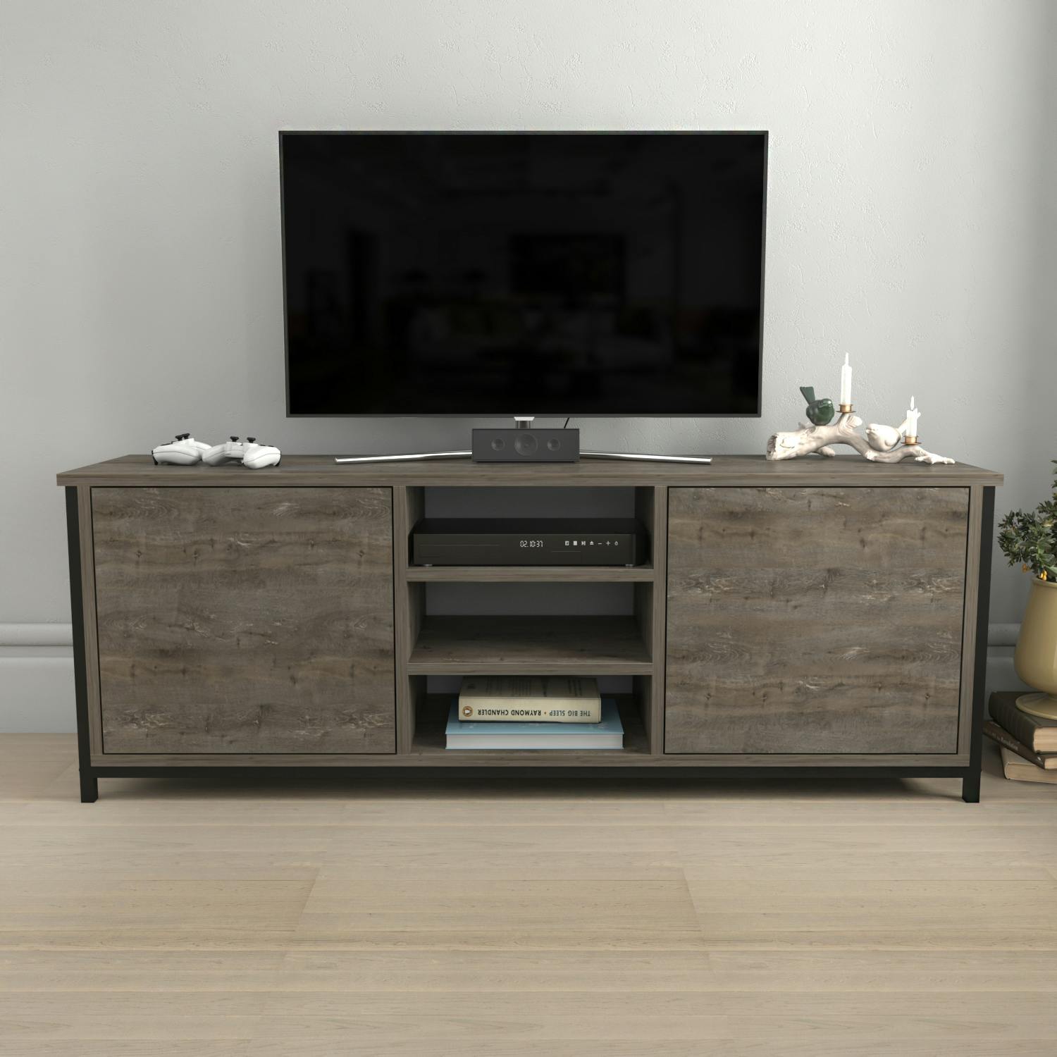 Rackhams Black Otis Modern Tv Stand Tv Cabinet For Tv's Up To 63" - Wenge