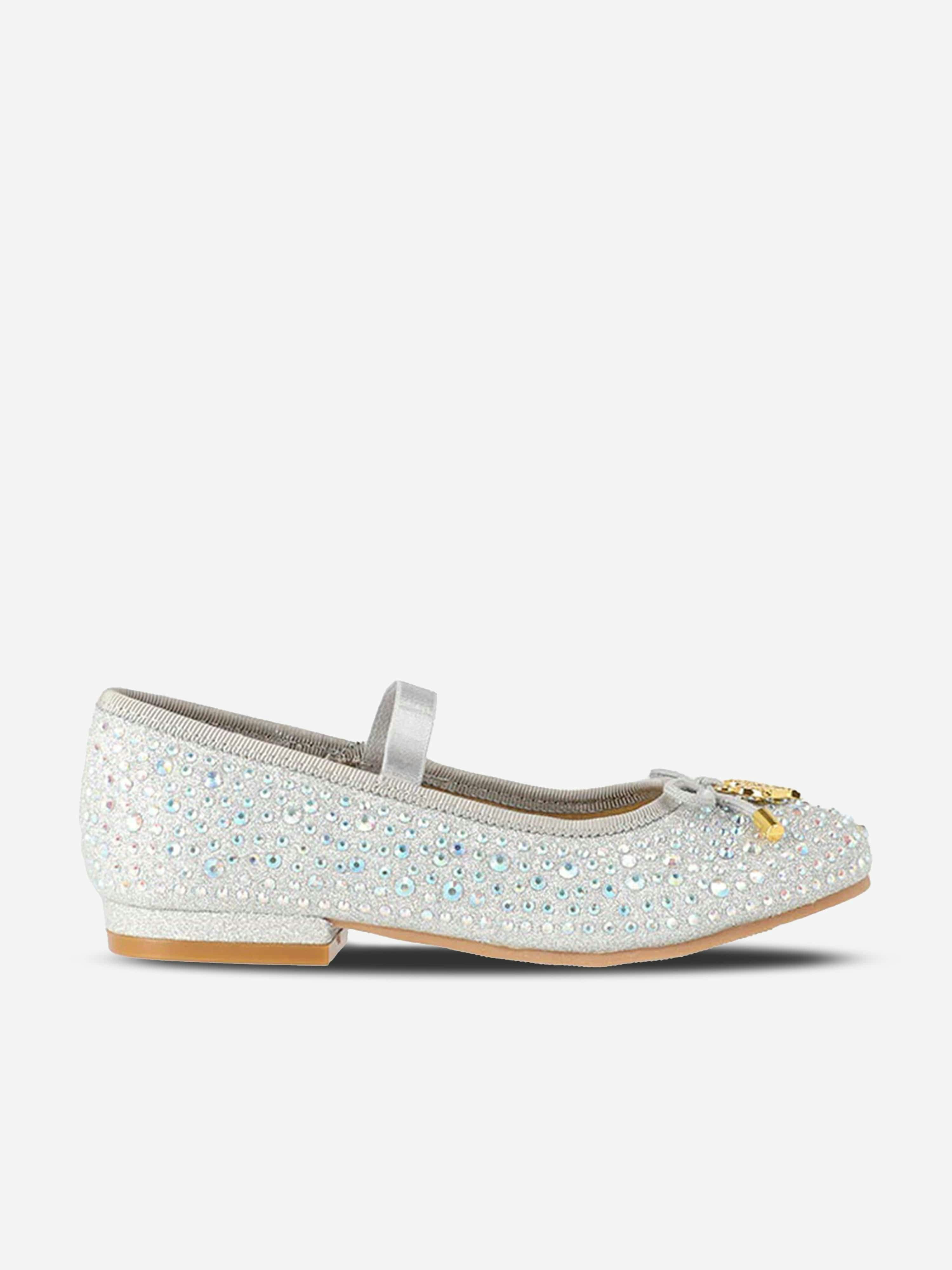 Angels Face Girls Silver Maya Crystal Shoes In - Eu 31 Uk 12.5