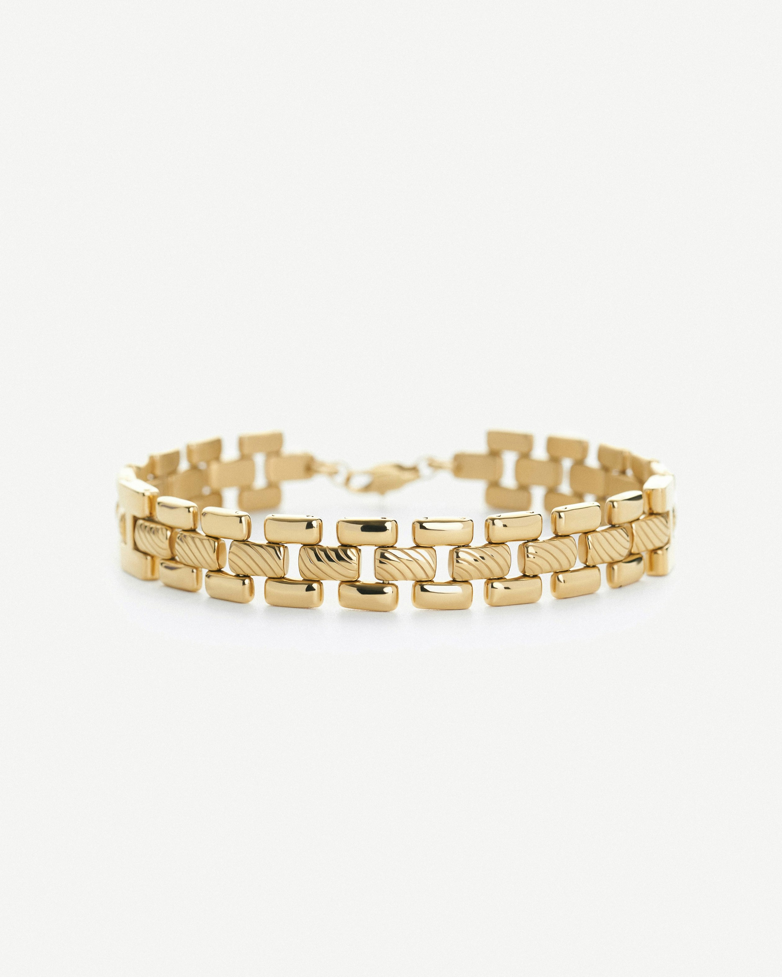 Elk & Bloom Gold New Chain Chapter 15K Plated Chunky Triple Chain Link Bracelet - No Thank You