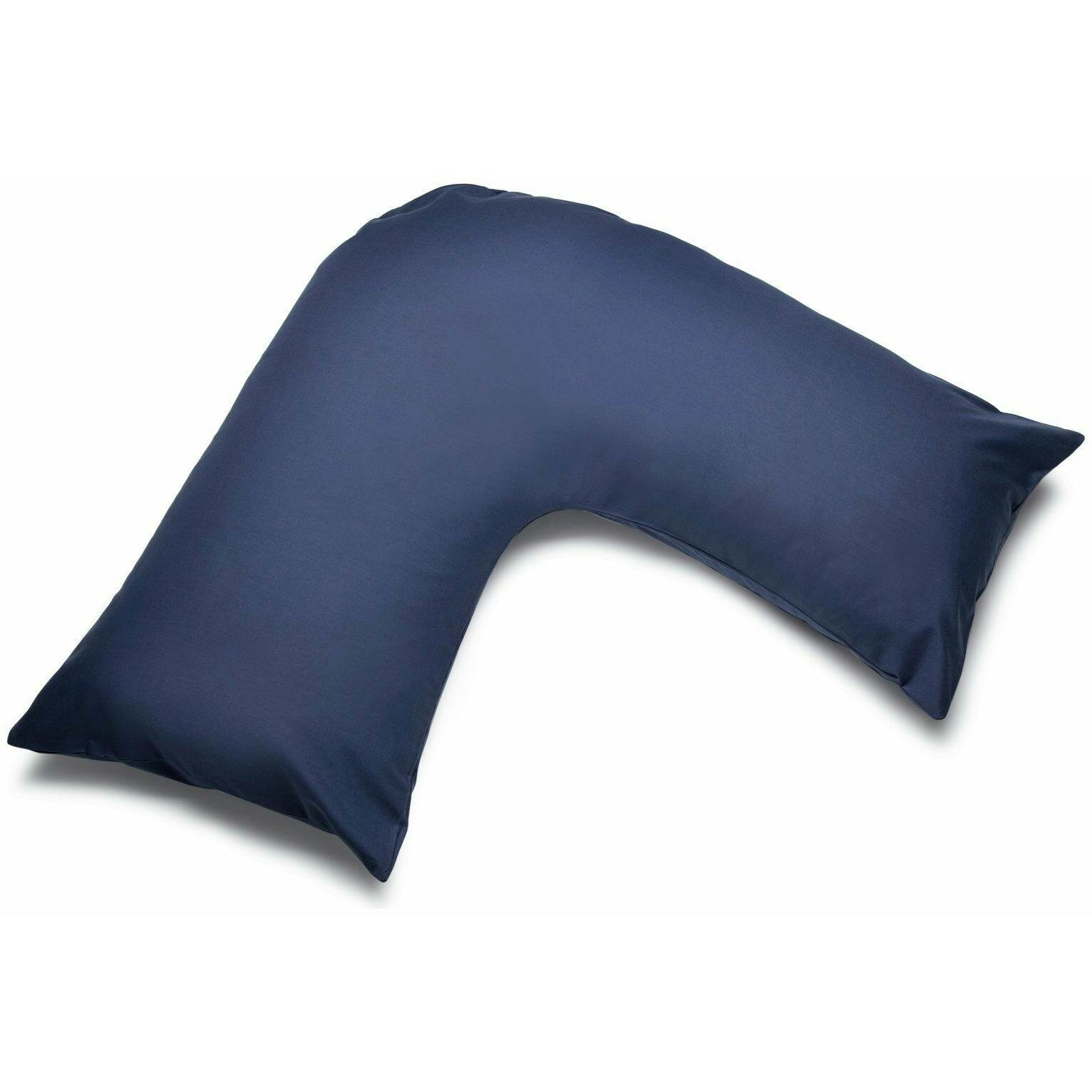 Rackhams Easycare Percale V-Shaped Orthopaedic Pillowcase - Navy - One Size - Navy - 50% Cotton/50% Polyester