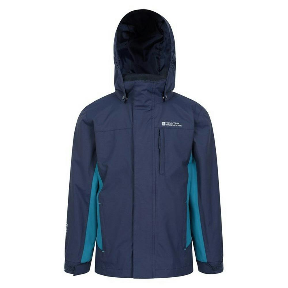 Mountain Warehouse Blue Childrens/Kids Cannonball 3 In 1 Waterproof Jacket - 2-3 Years - 100% Nylon